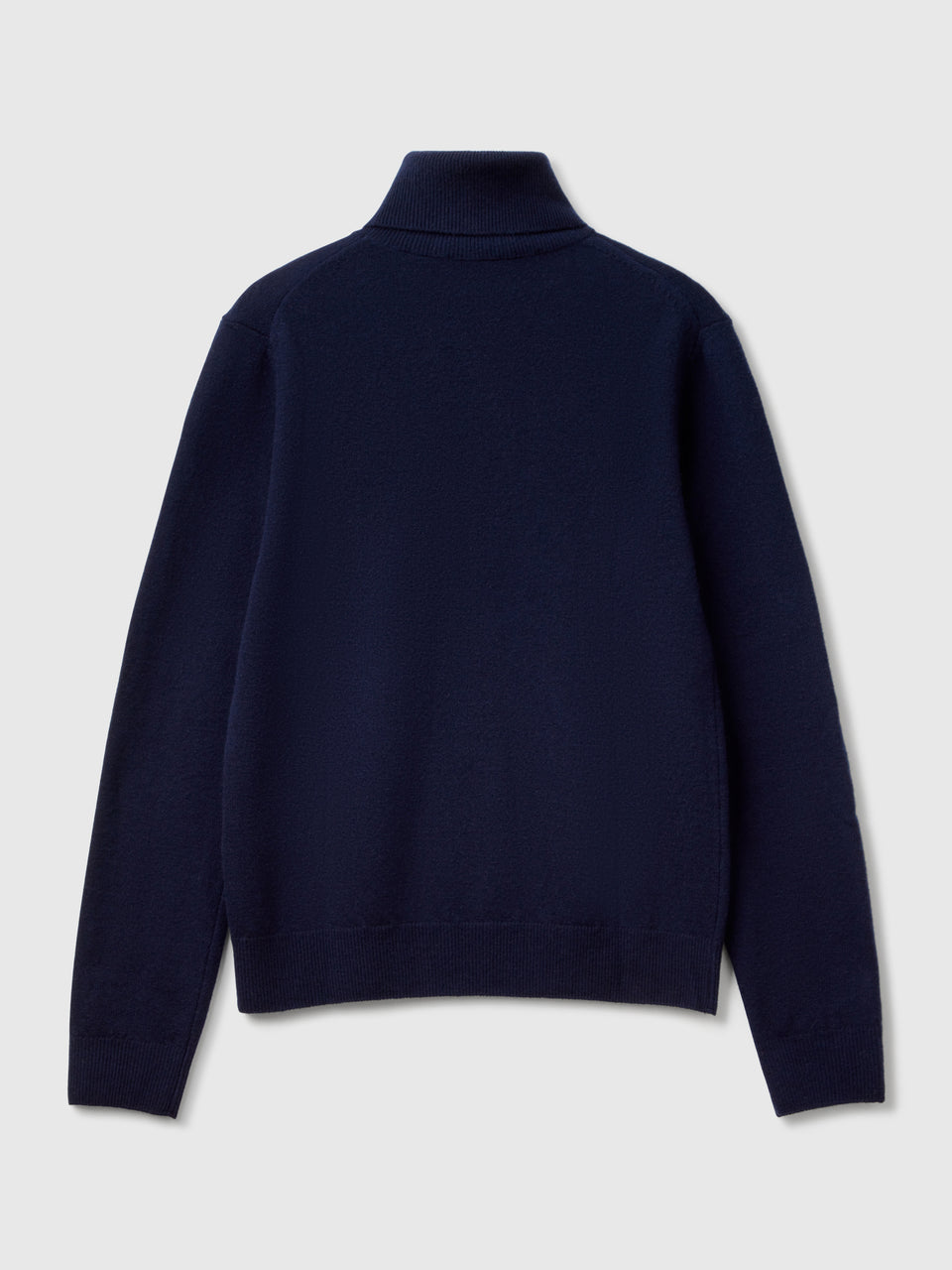 Camisola de gola alta azul-escuro em pura lã Merino - ucb_image_BS