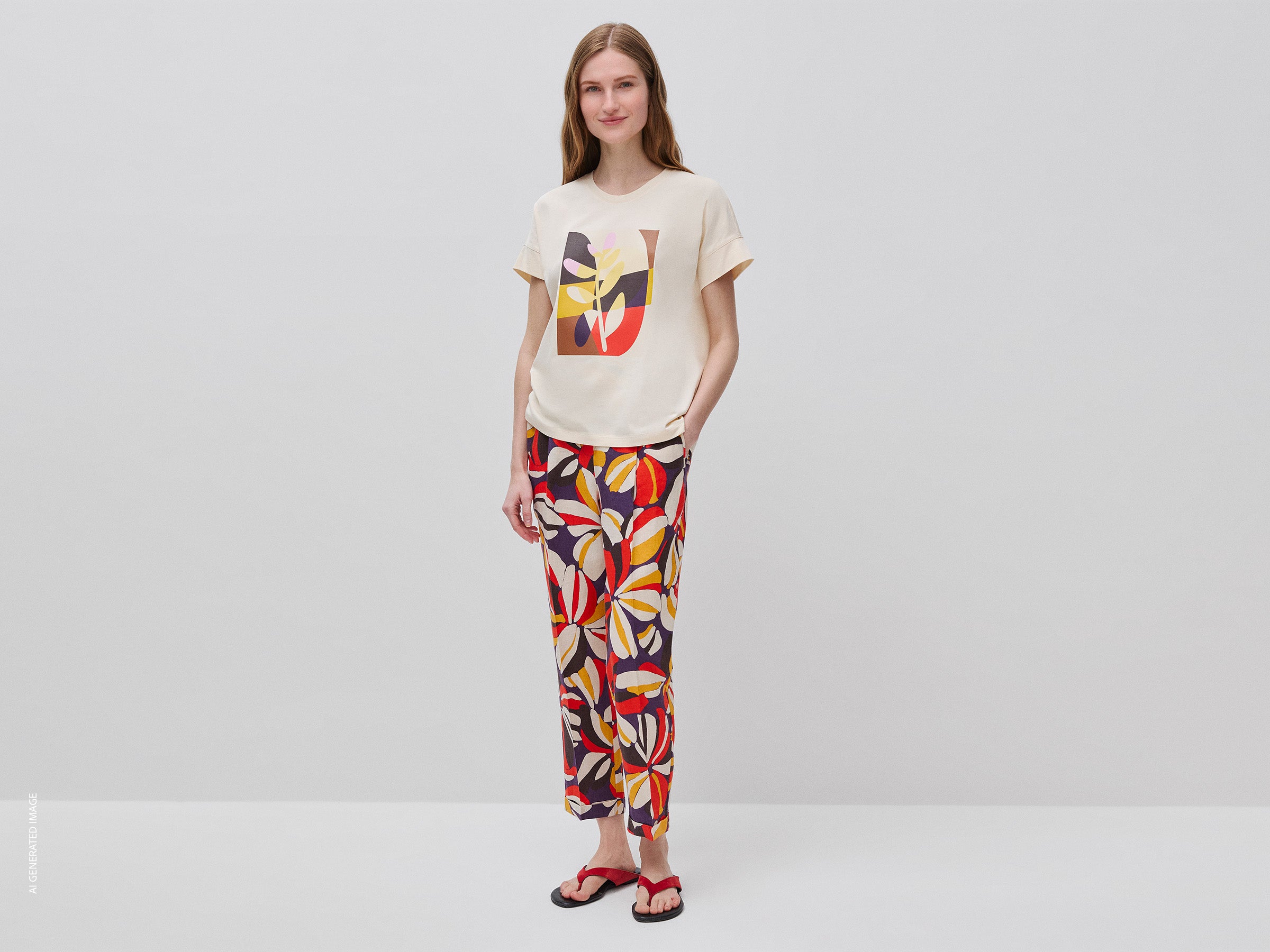 Joggers estampados em linho puro - ucb_image_FY