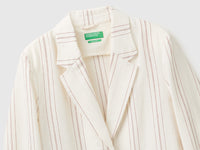 Blazer às riscas em mistura de linho - ucb_image_FY