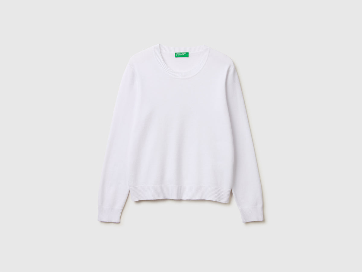 White sweater in tricot cotton - ucb_image_FS