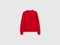 Camisola de gola redonda vermelho-ameixa em pura lã Merino - ucb_image_BS