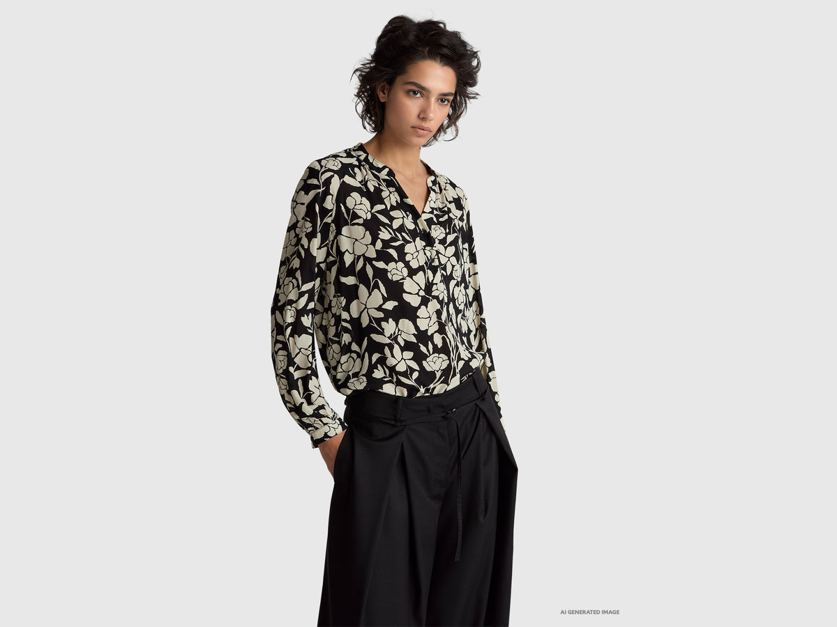 Blusa coreana com estampa floral - ucb_image_F