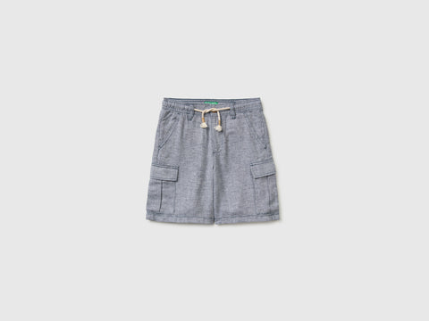 Linen blend cargo Bermuda shorts - ucb_image_FS
