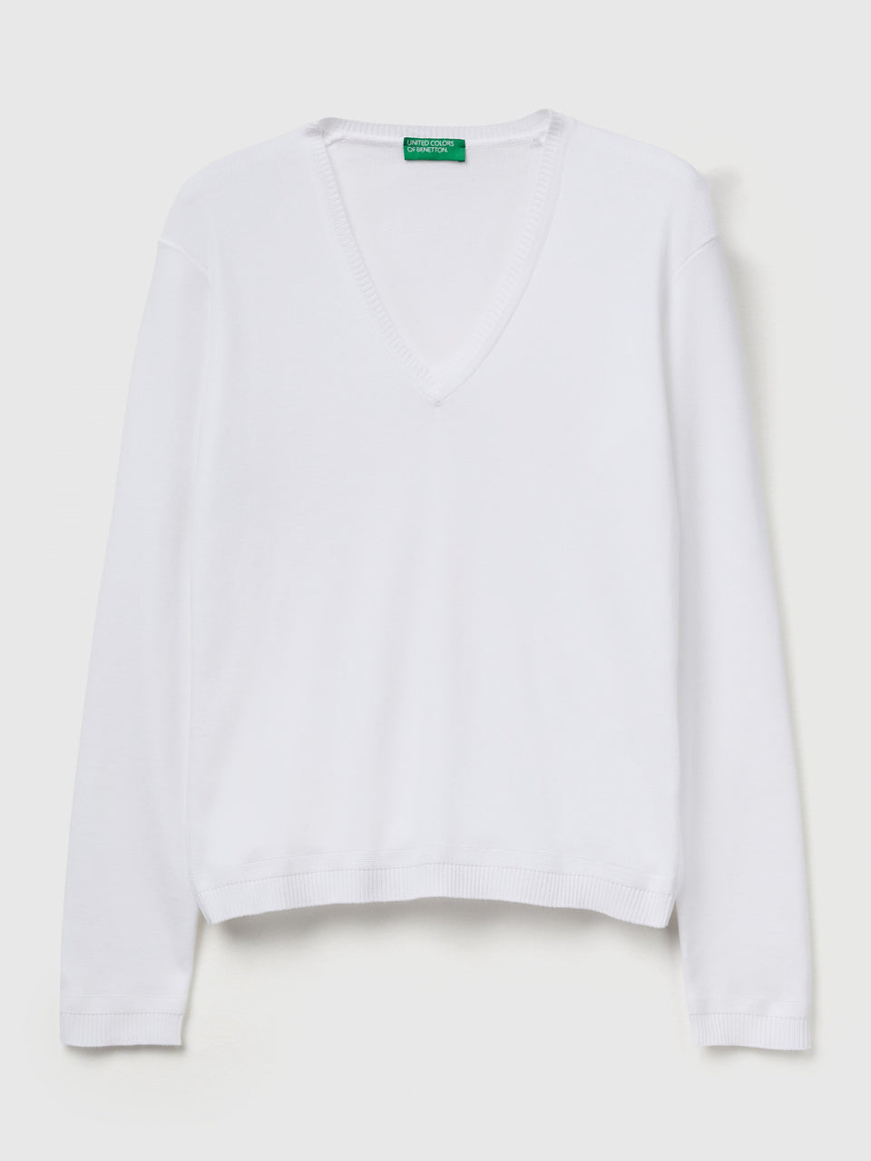 Camisola com decote em V em algodão puro - ucb_image_FS