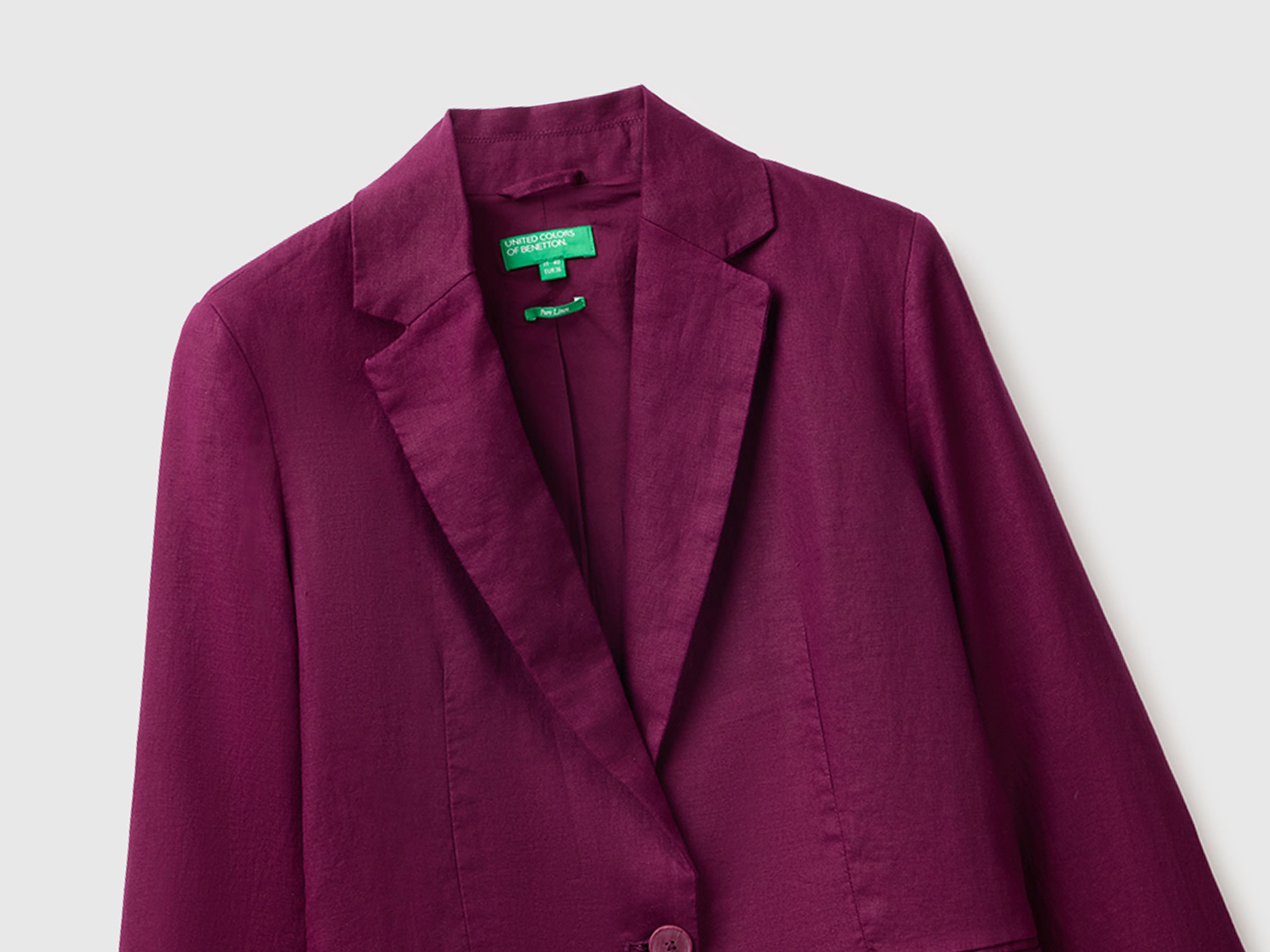 Blazer de abotoadura simples em linho puro - ucb_image_FY