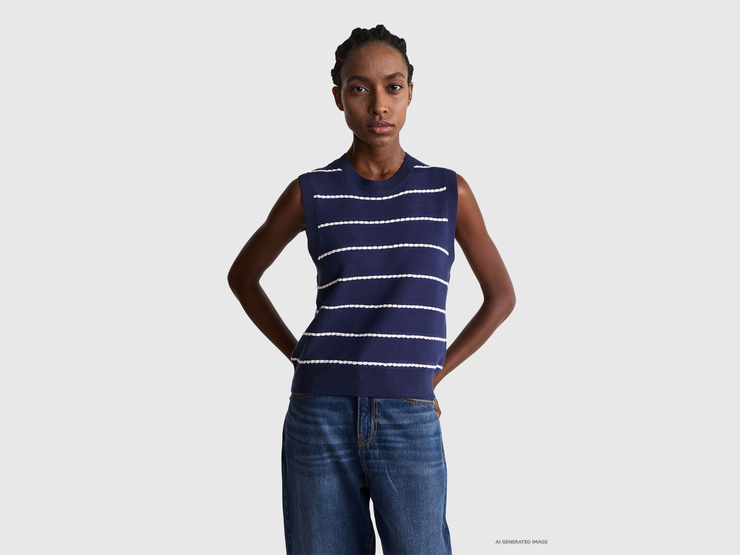 Colete jacquard em mistura de viscose - ucb_image_F