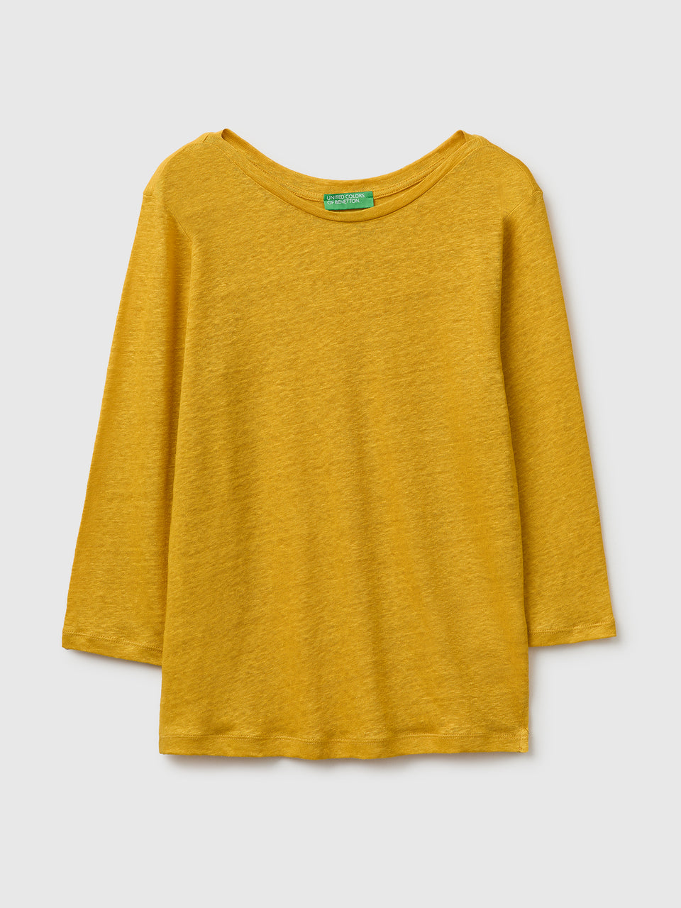 Boat-neck T-shirt in pure linen - ucb_image_FS