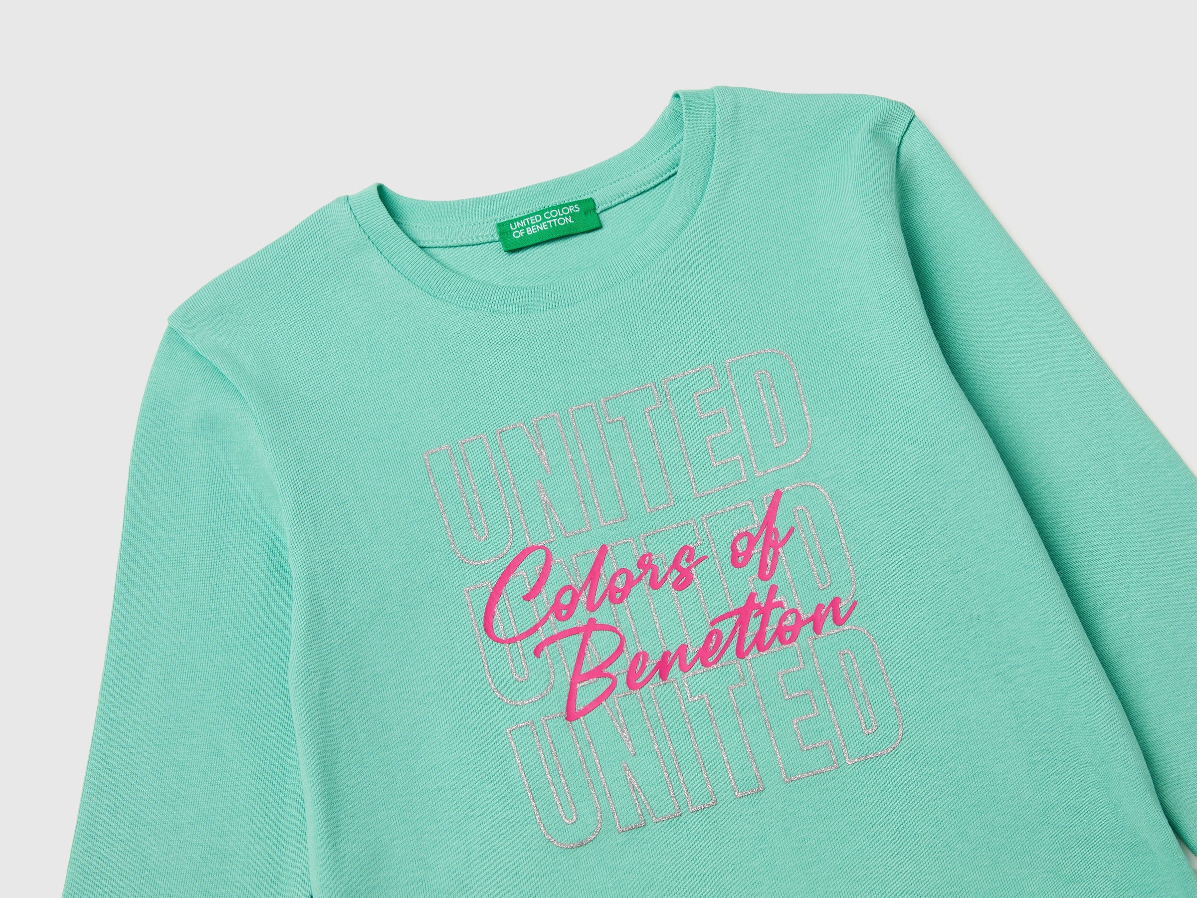 T-shirt com logótipo glitter em algodão orgânico - ucb_image_DS1