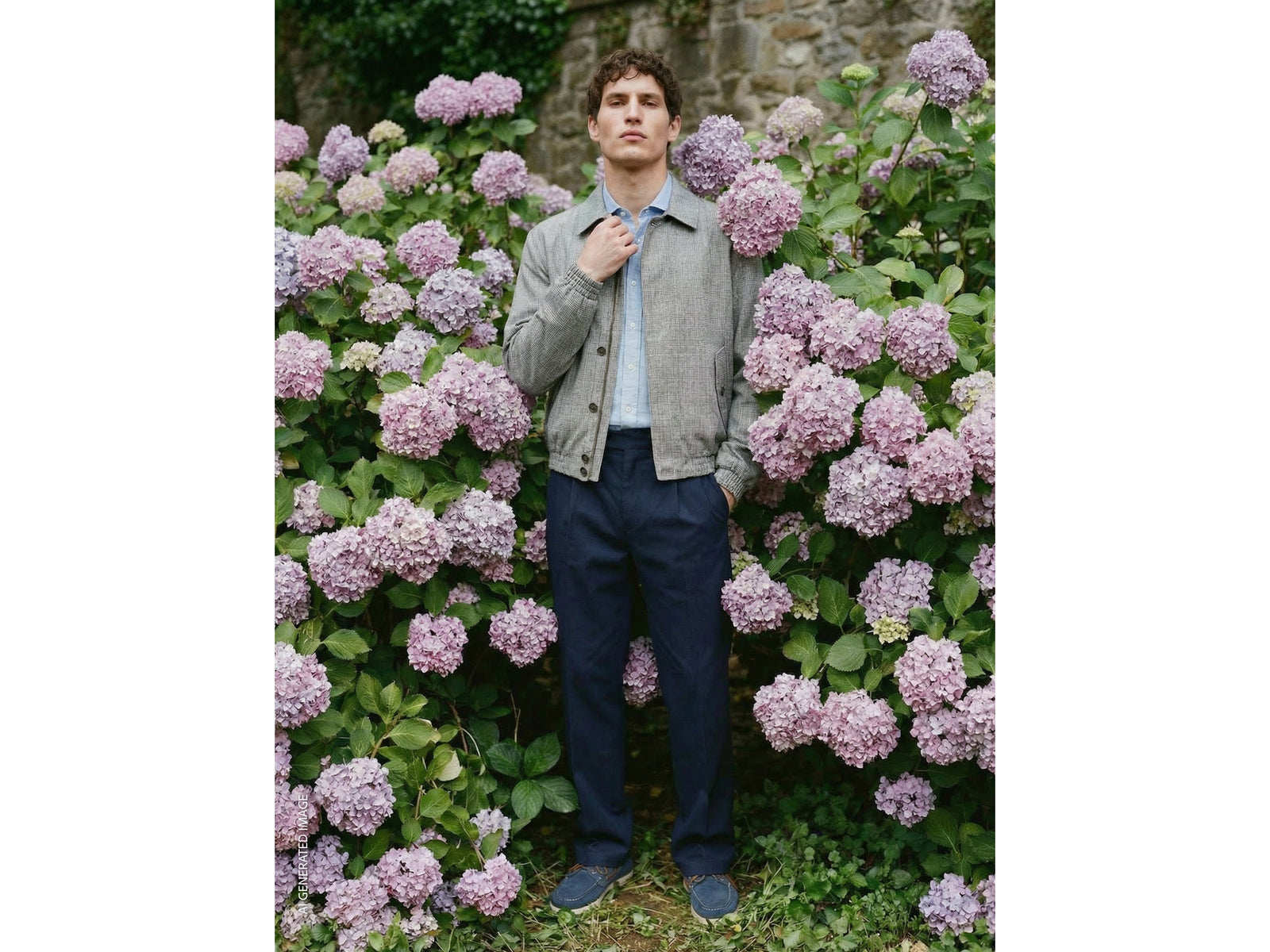 Yarn-dyed linen blend jacket