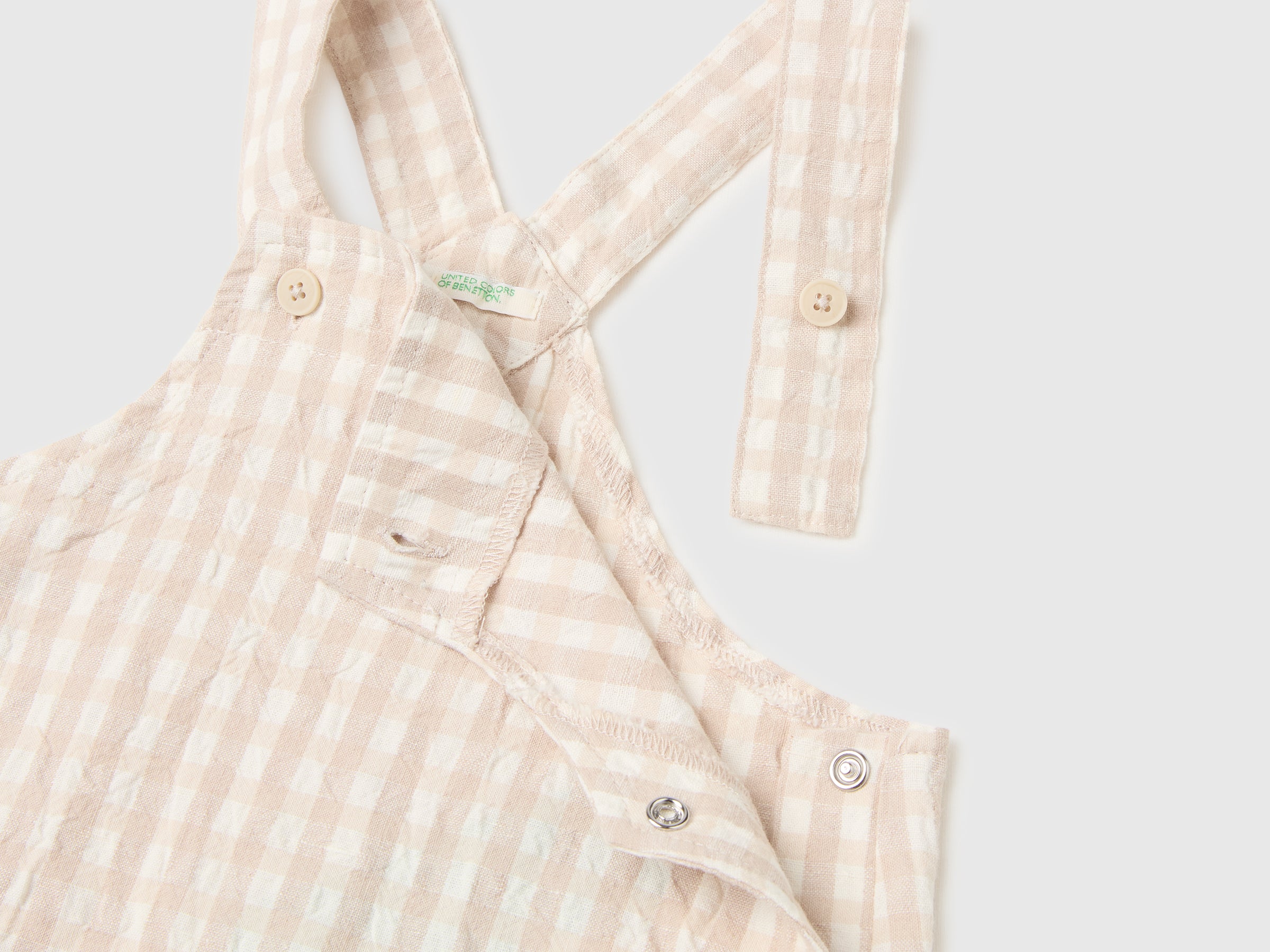 Checkered linen blend overalls - ucb_image_DS1