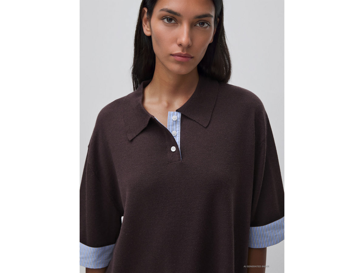 Camisola tipo polo em mistura de lã - ucb_image_FY