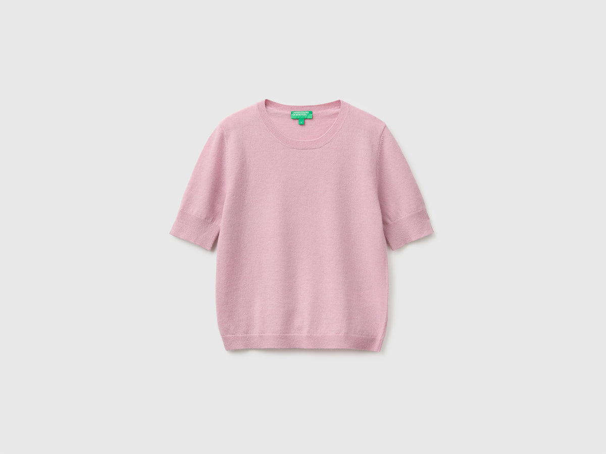 Camisola de manga curta lilás em pura lã Merino - ucb_image_FS