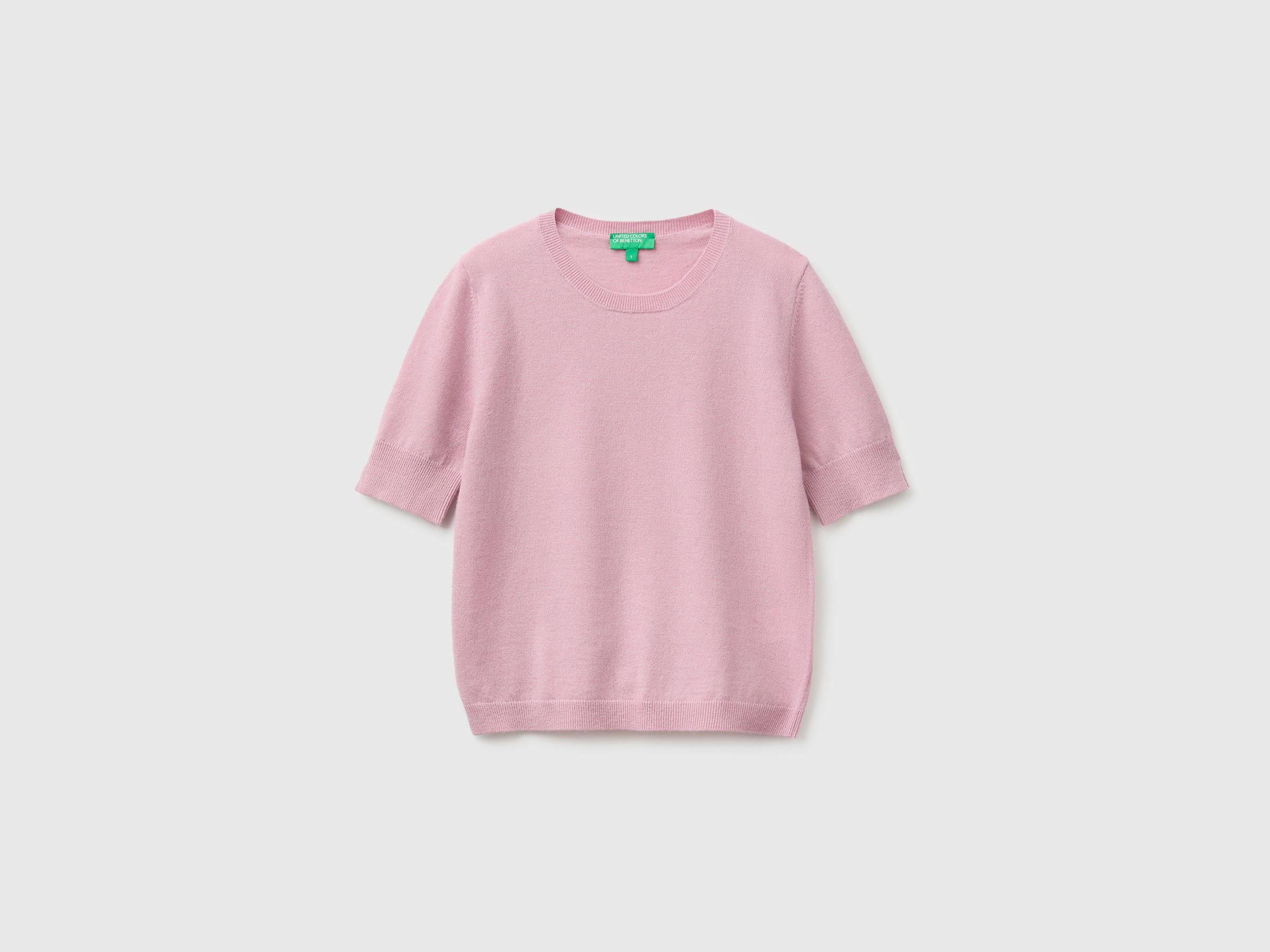 Camisola de manga curta lilás em pura lã Merino - ucb_image_FS