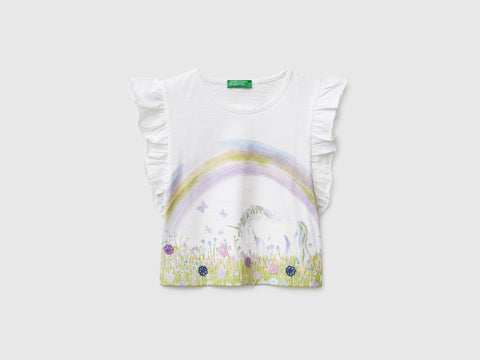 Cropped T-shirt with print and embroidery - ucb_image_FS