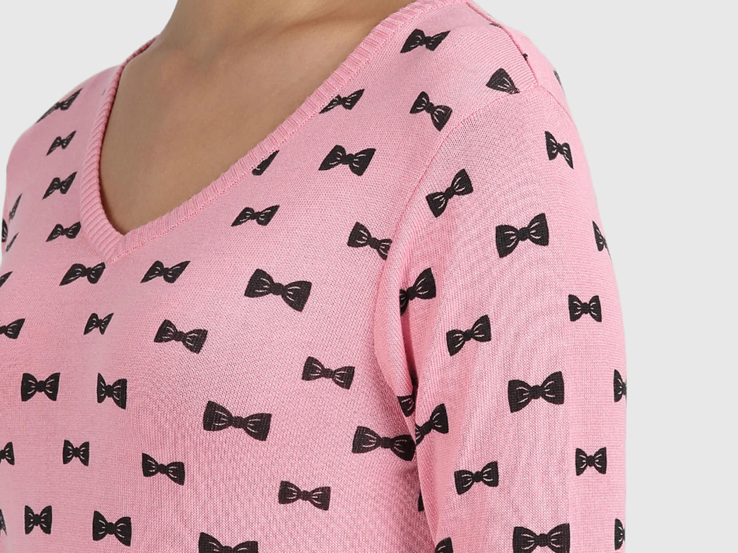 Pure Cotton Tricot Top with V-Neck image number 3