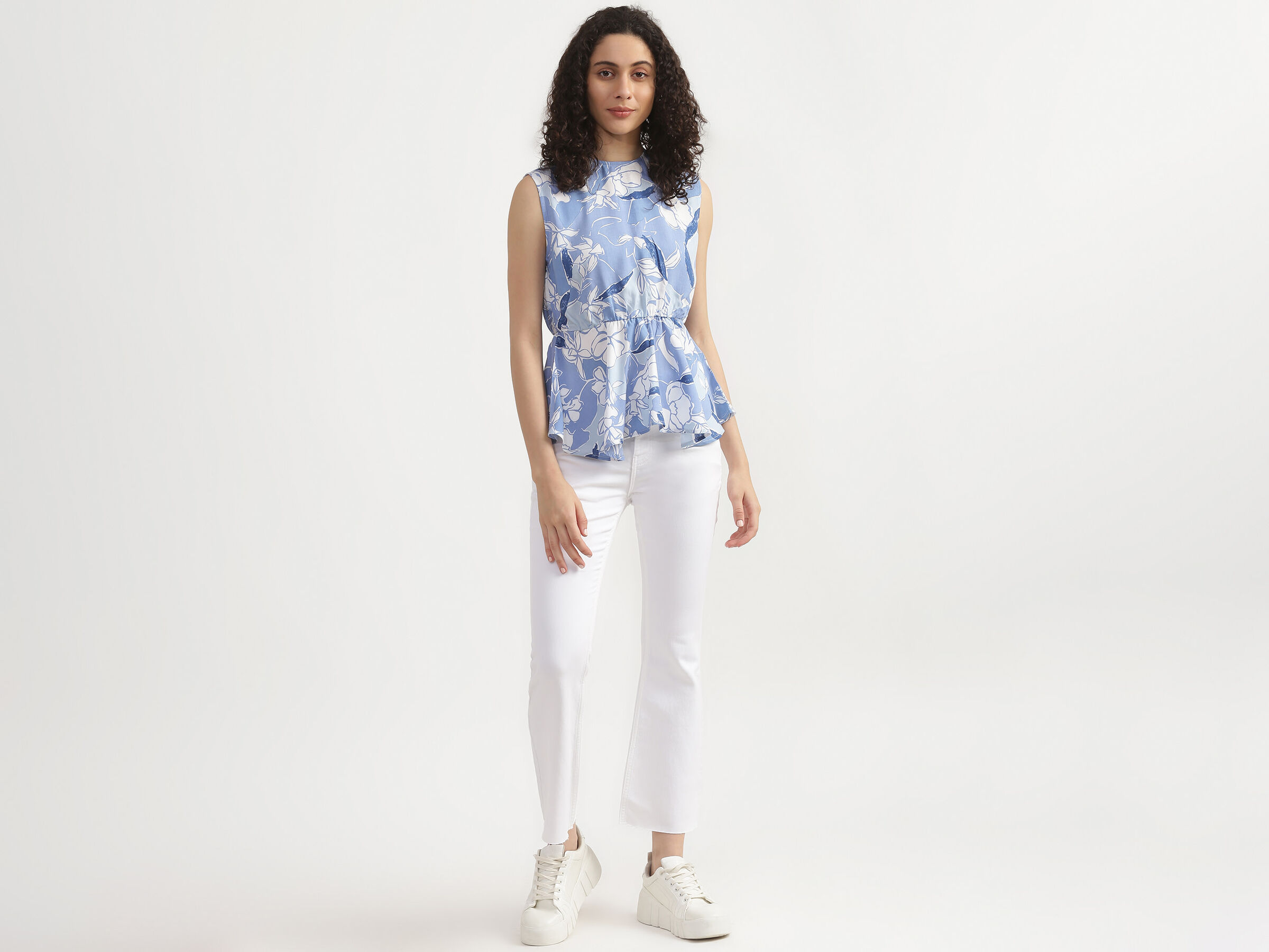 Long Sleeve High Low Peplum Top image number 3