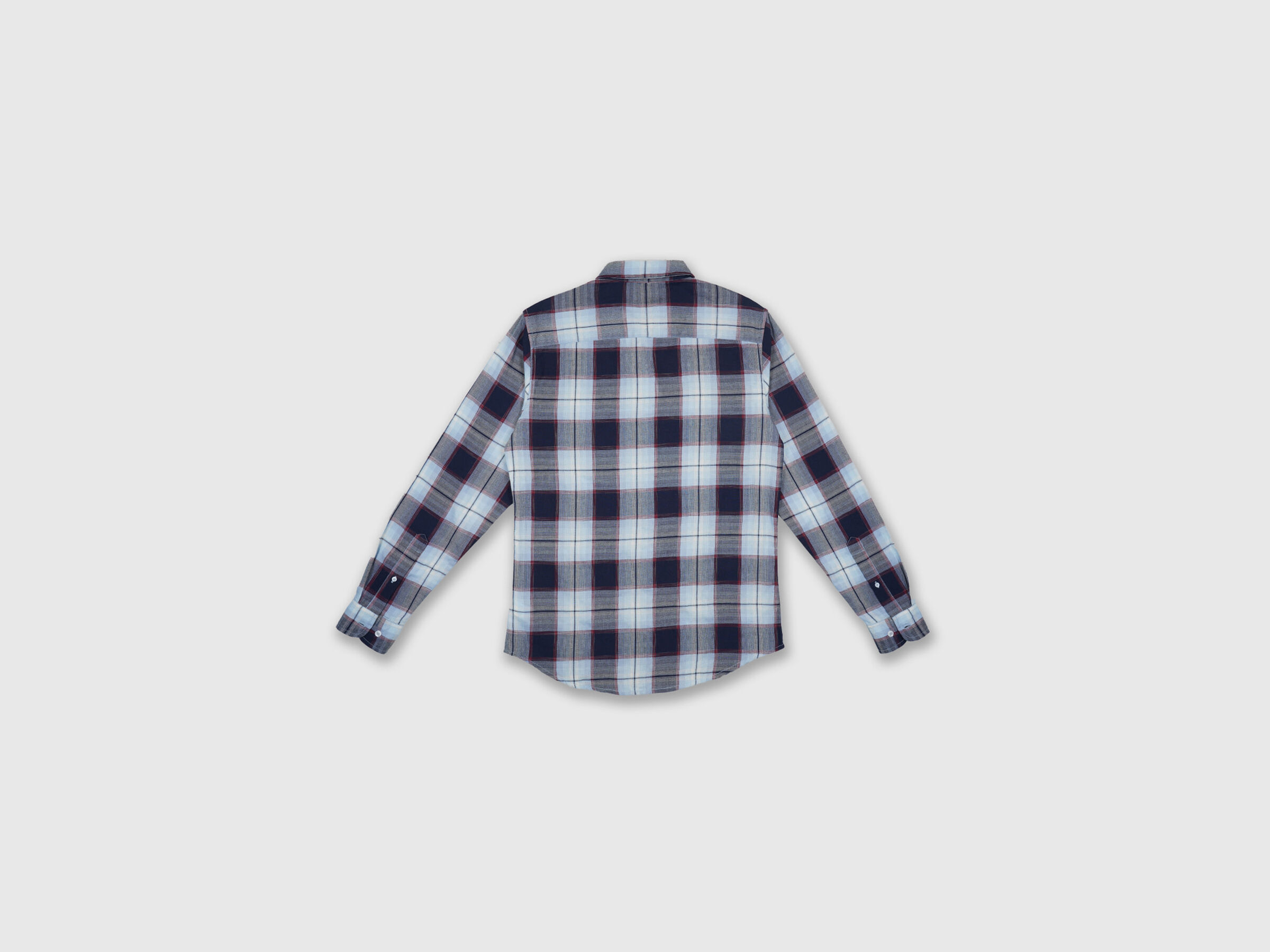 Full Sleeve Dobby Texture Indigo Check  Shirt image number 5