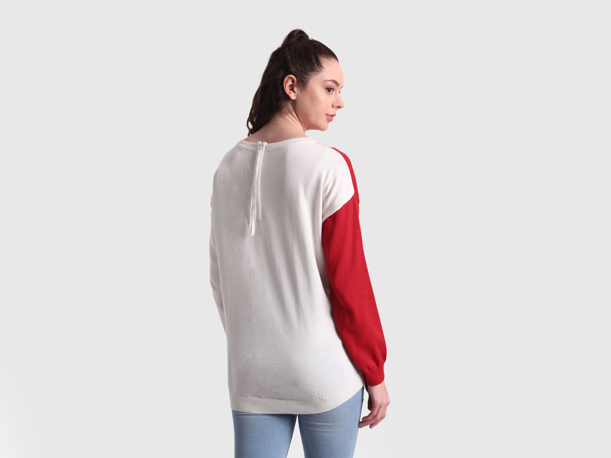 3/4th sleeved top with zipper at back image number 2