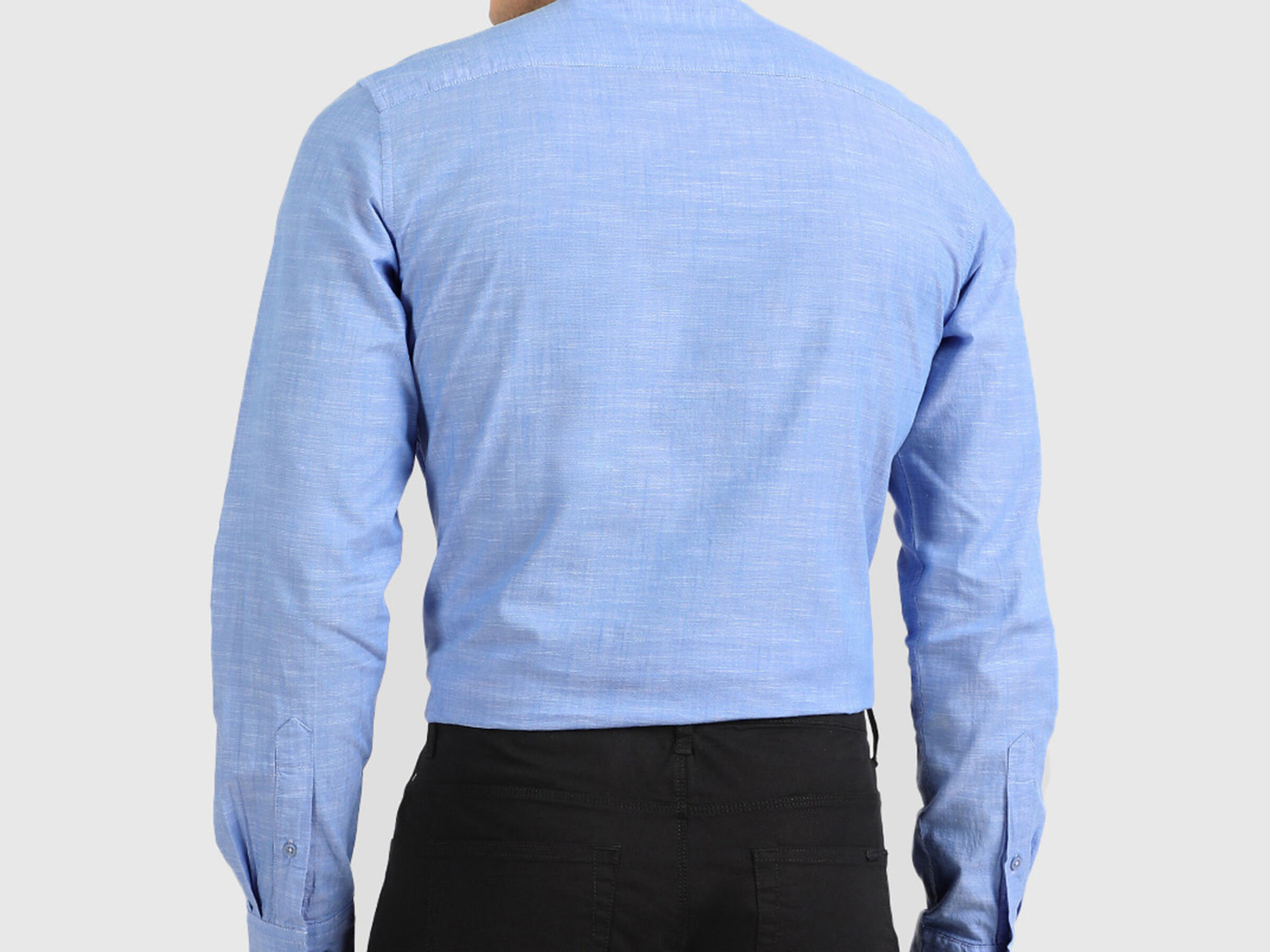 Slub Mandarin Collar Shirt image number 1