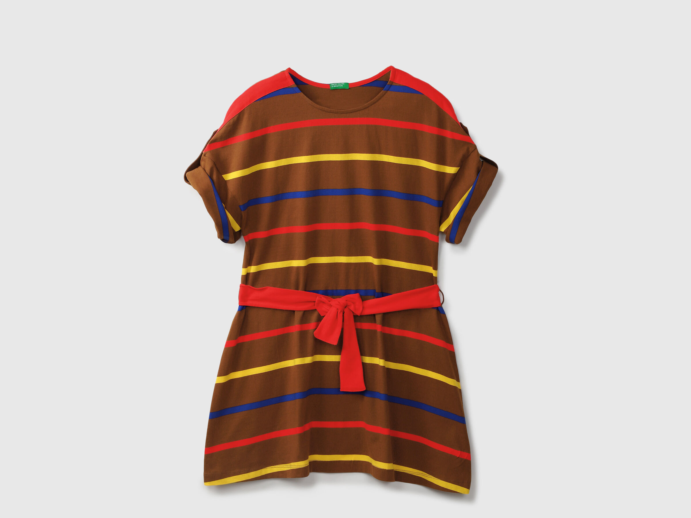 S/SLV Y/D DRESS WITH RED BELT image number 6