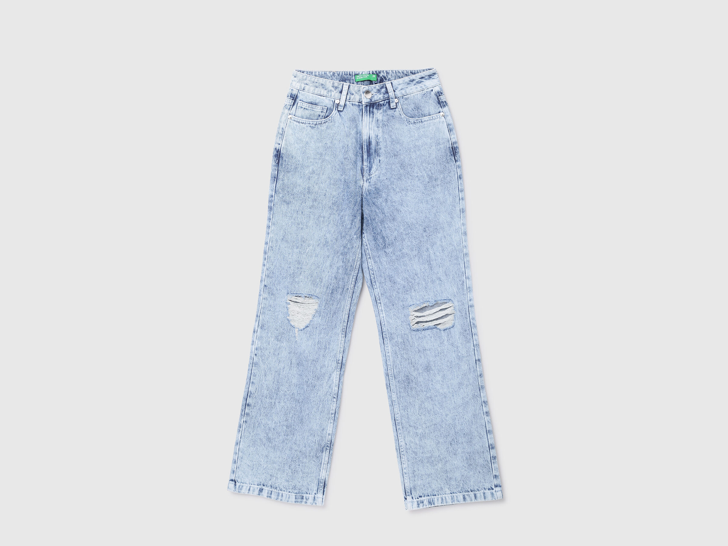 FLARED DENIM WITH DAMAGING image number 5