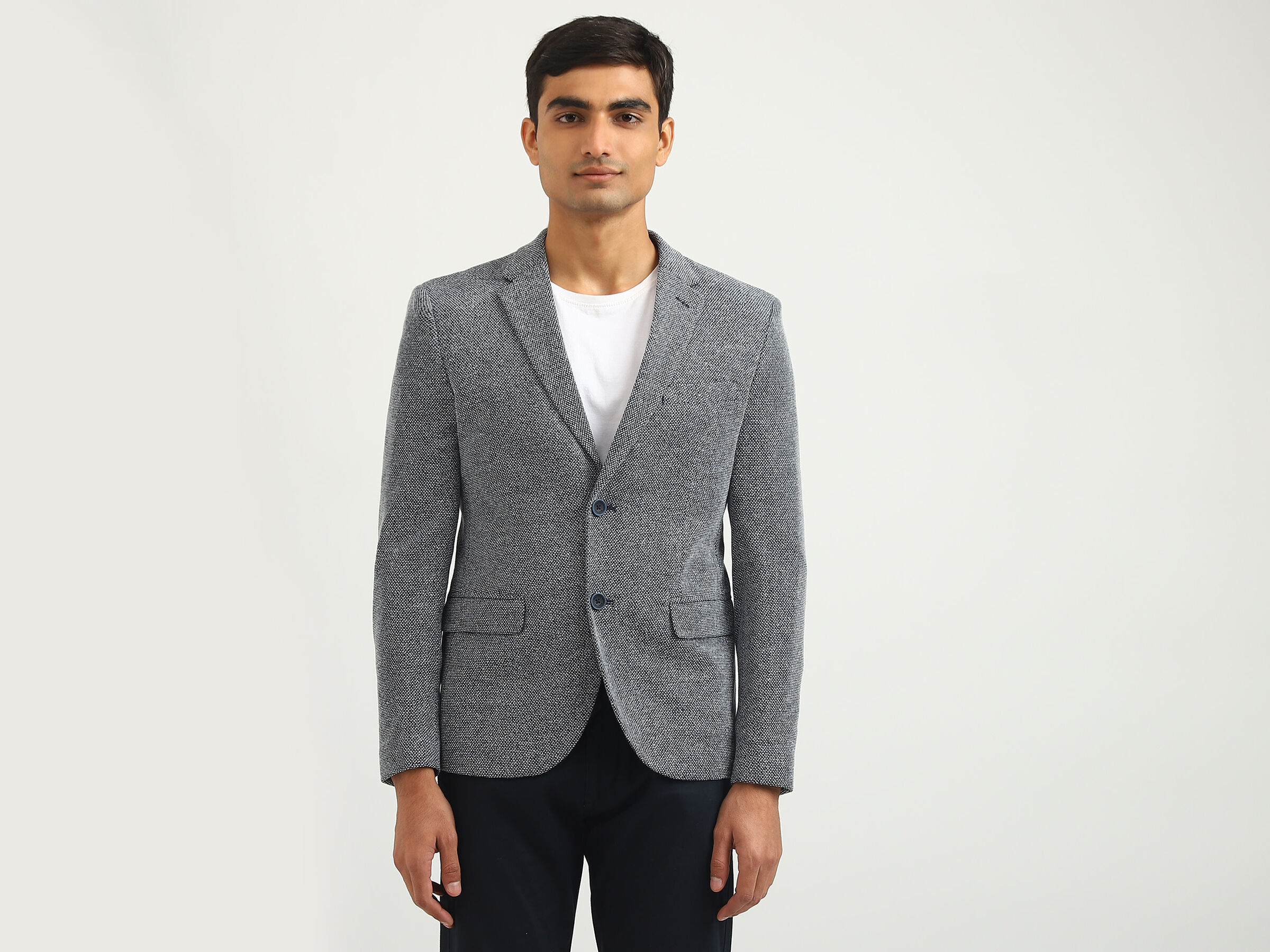 GRAIN TEXTURE KNIT BLAZER image number 0