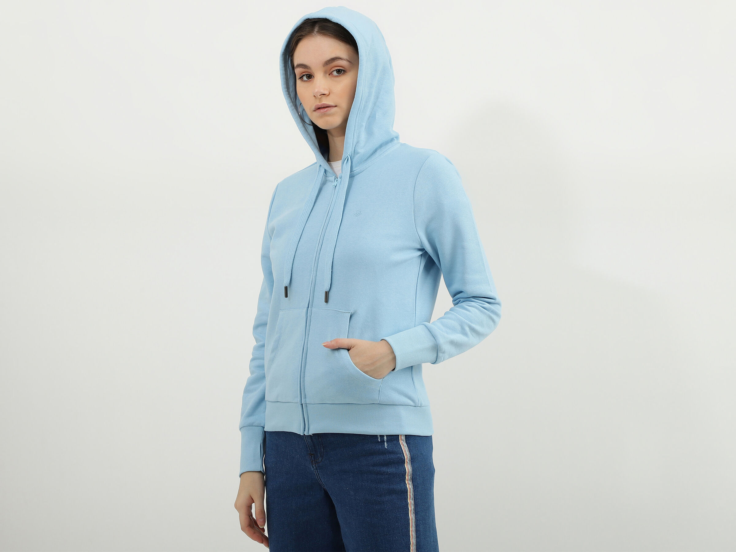 F/SLV FRONT OPEN SOLID SWEATSHIRT image number 1