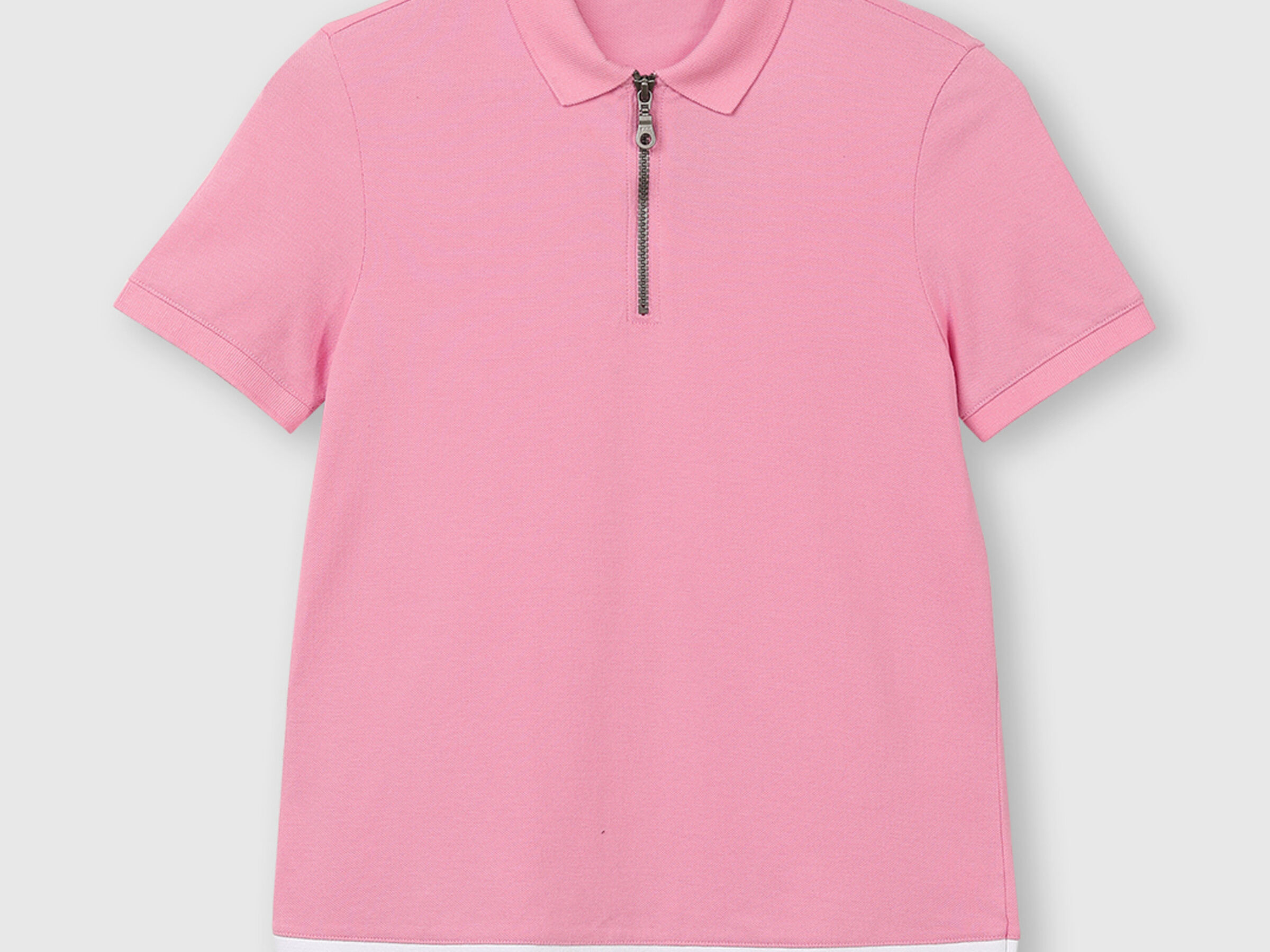 Pure Cotton Pique Polo Shirt with Zipper image number 5