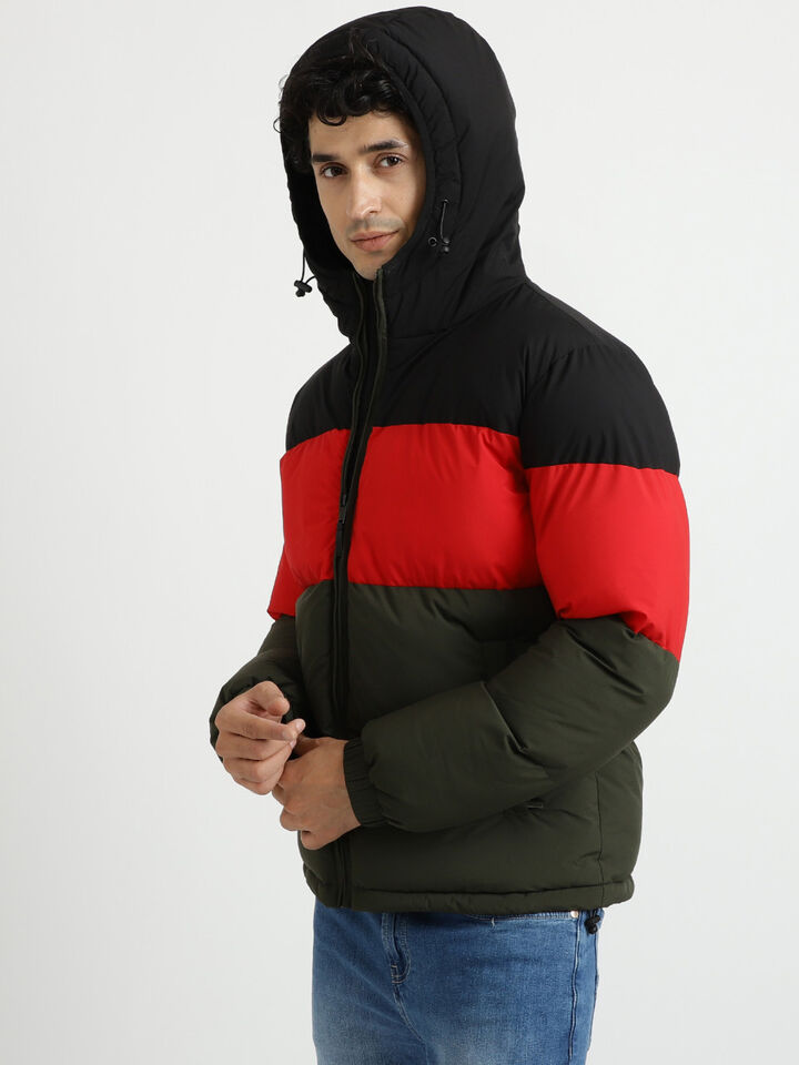 COLOR BLOCK HEAVY PUFFER JACKET