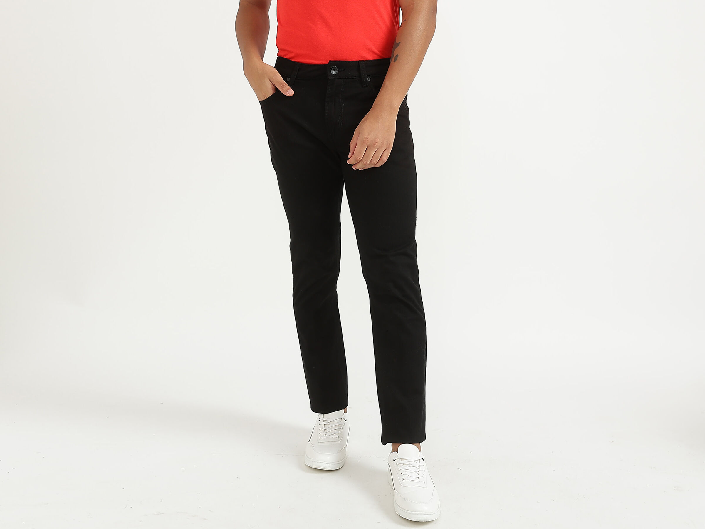 SKINNY FIT BASIC HI IQ BLACK JEANS image number 0