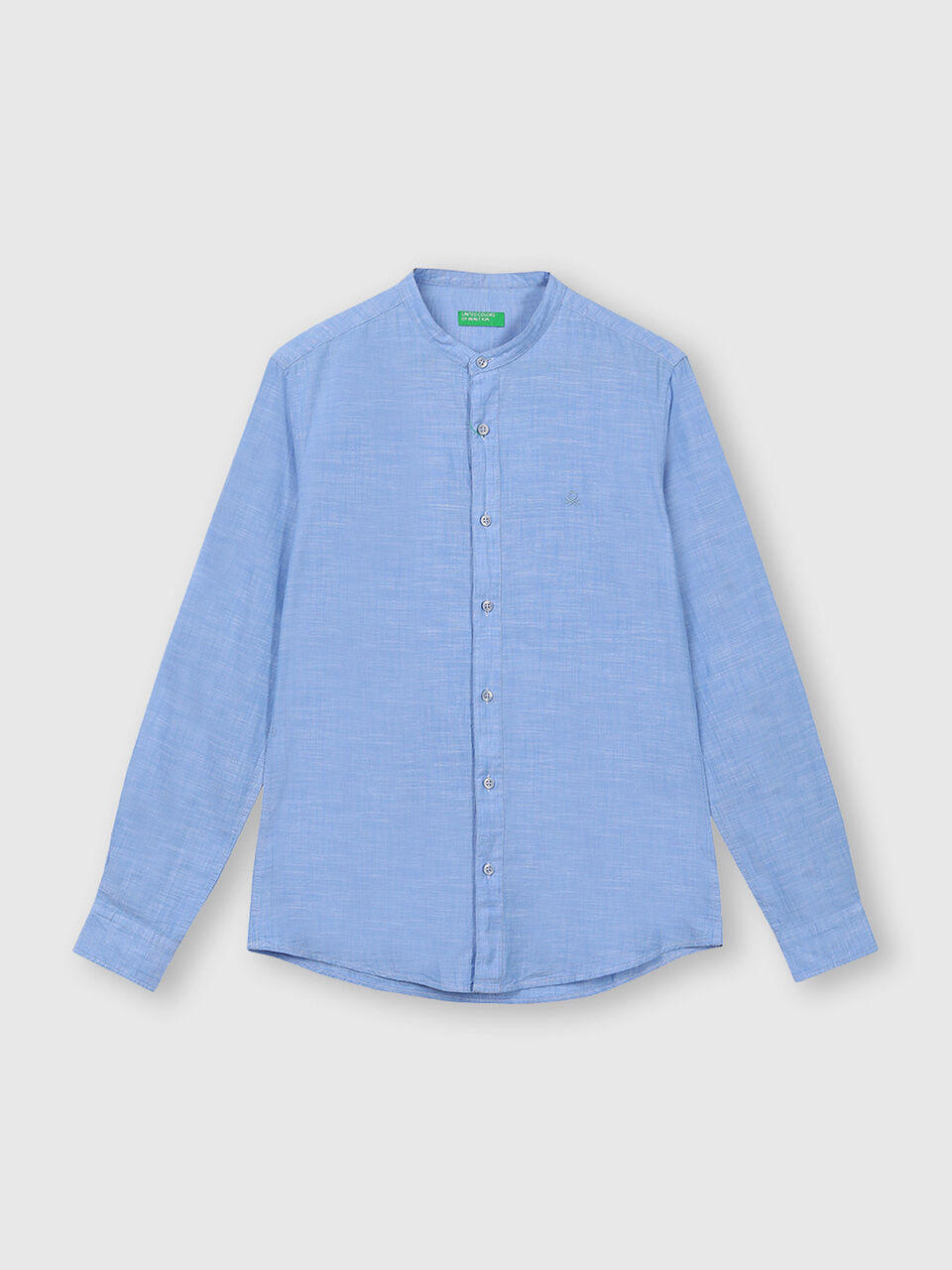 Slub Mandarin Collar Shirt image number 1