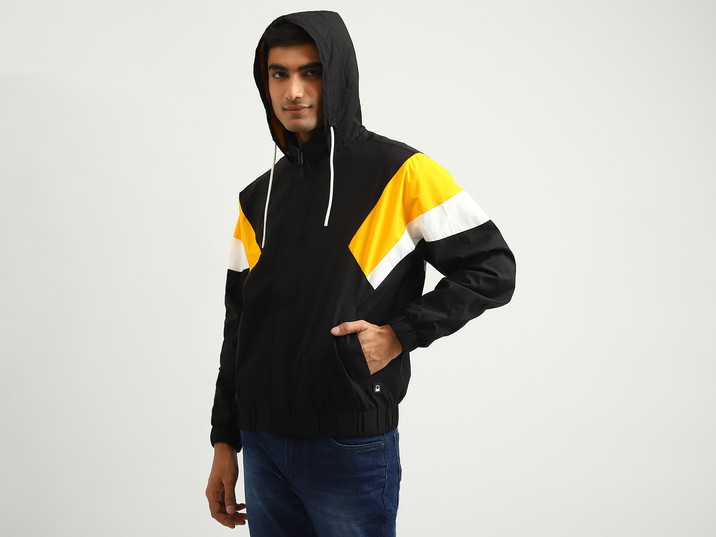 RAGLAN SLEEVE COLOR BLOCK JACKET image number 1