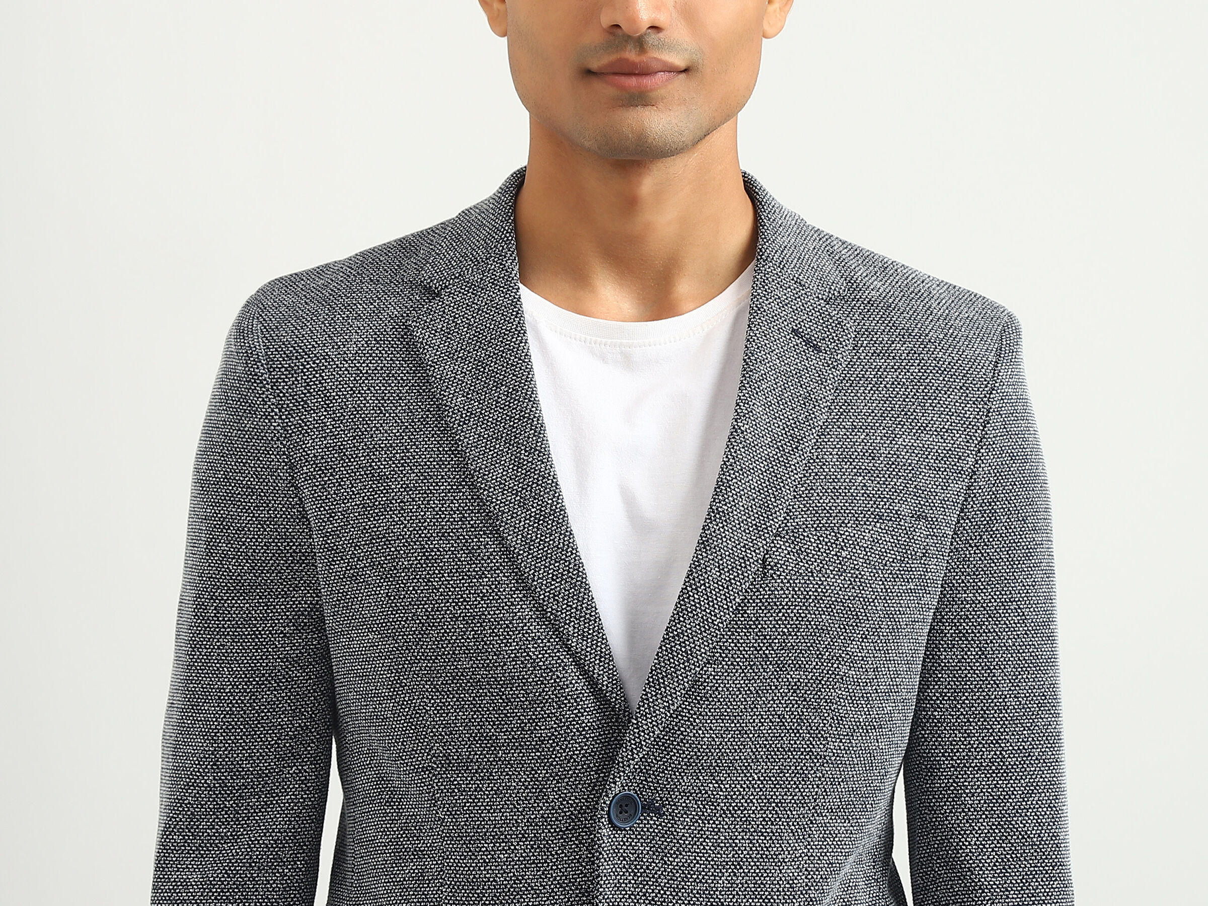 GRAIN TEXTURE KNIT BLAZER image number 5