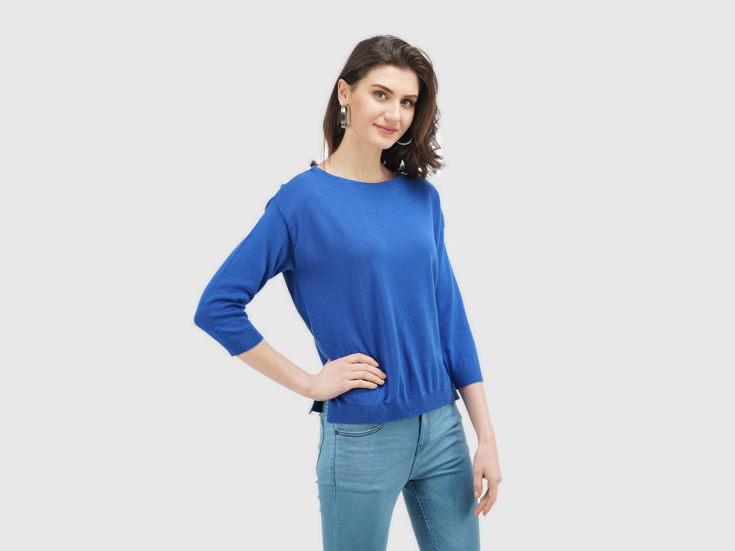 Full Sleeve Ext Loose Tricot Top - Solid image number 1