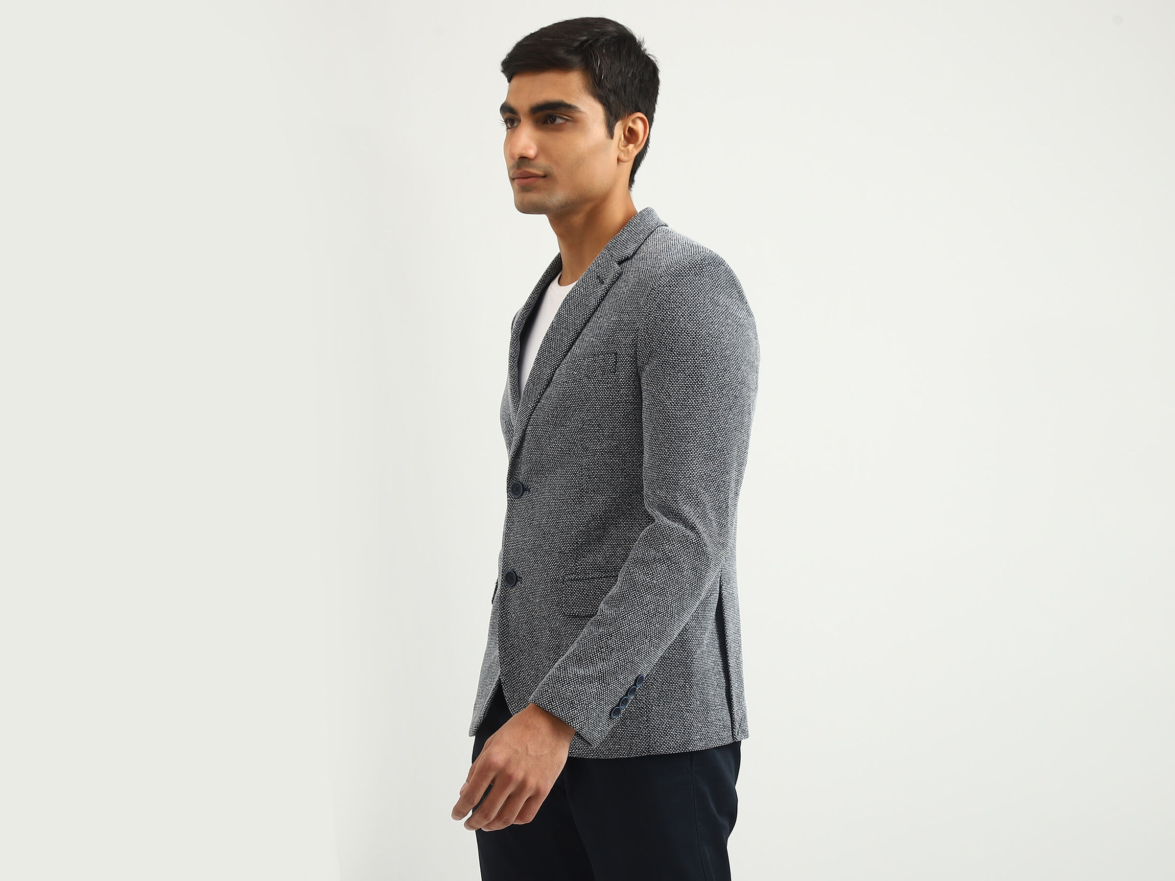 GRAIN TEXTURE KNIT BLAZER image number 1
