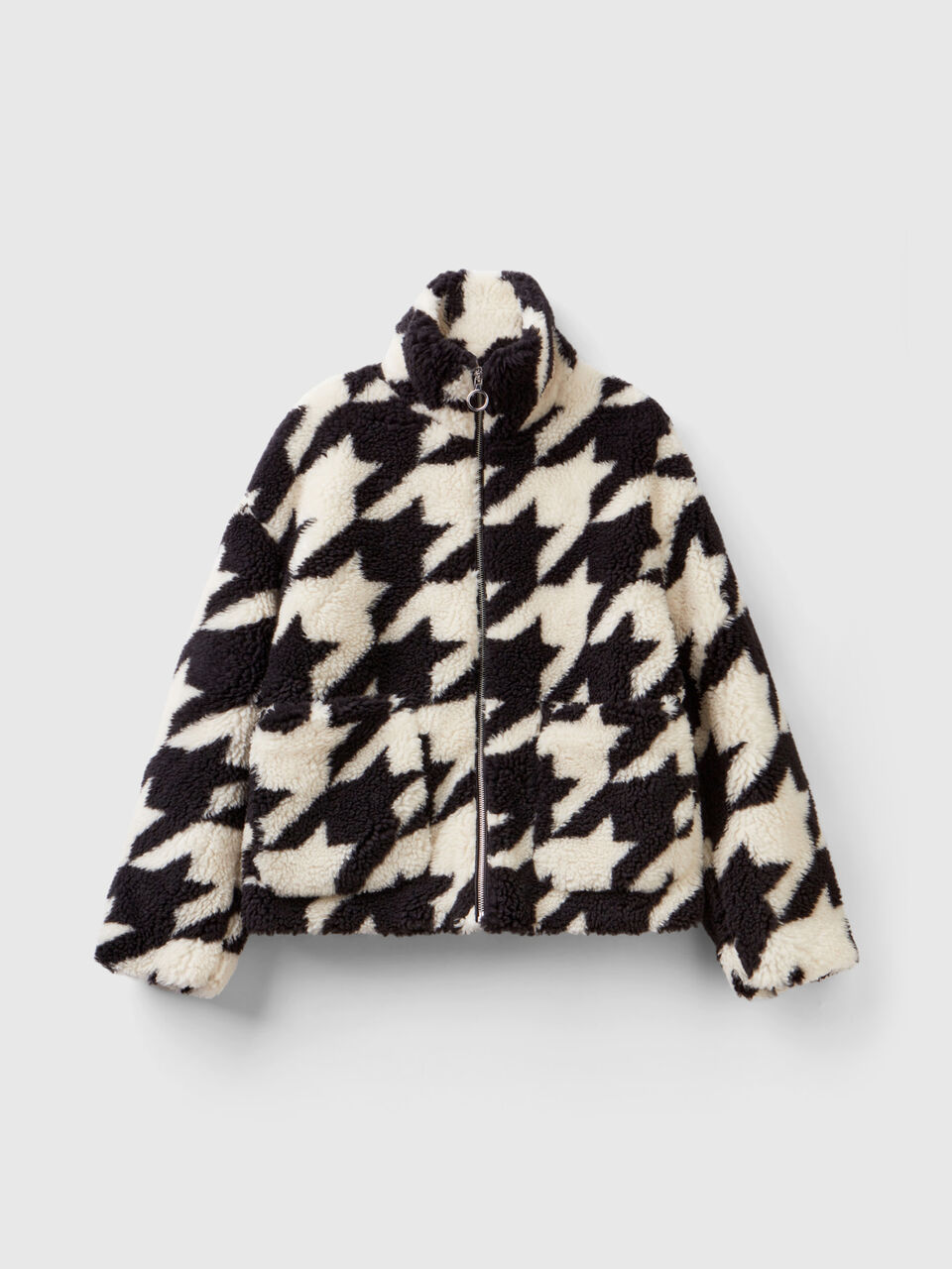 F/S RAISED NECK HOUNDSTOOTH JACKET image number null