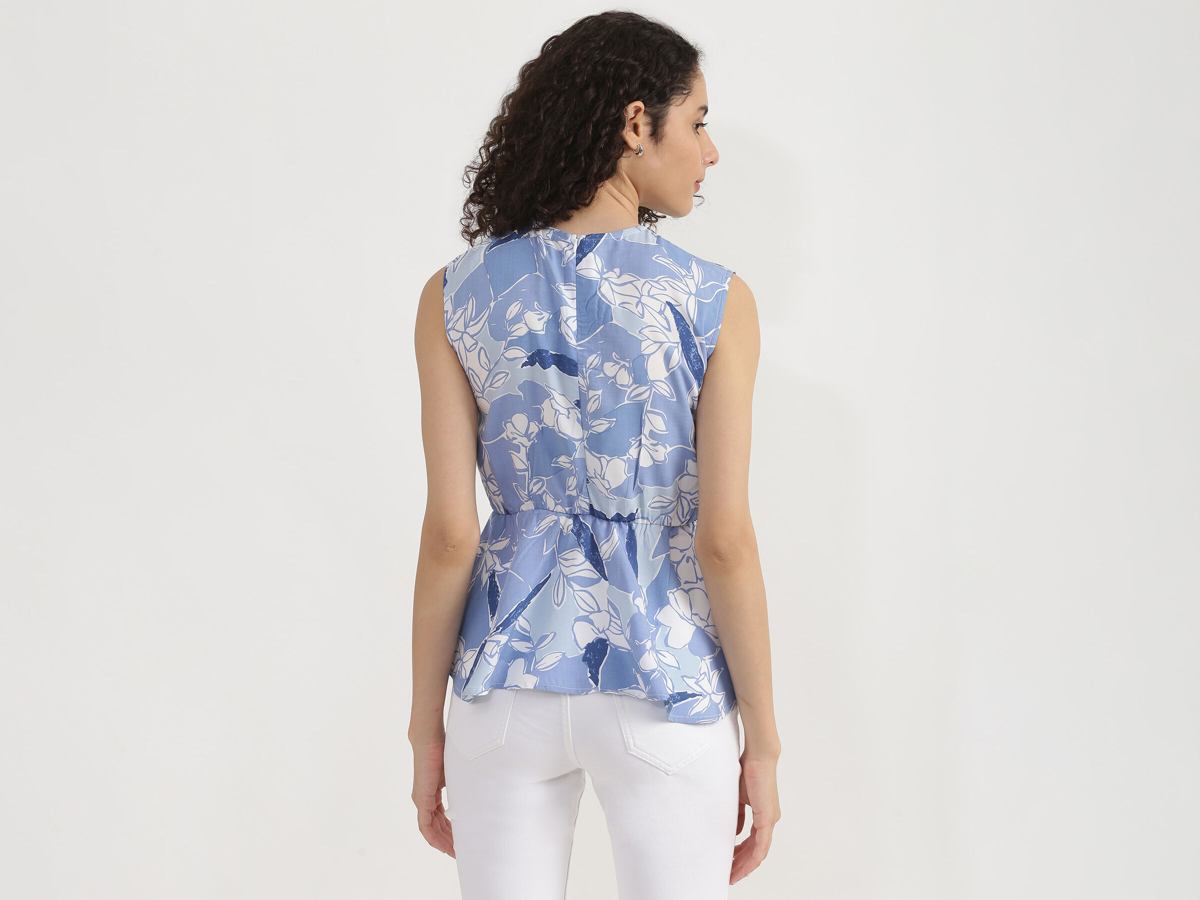 Long Sleeve High Low Peplum Top image number 2