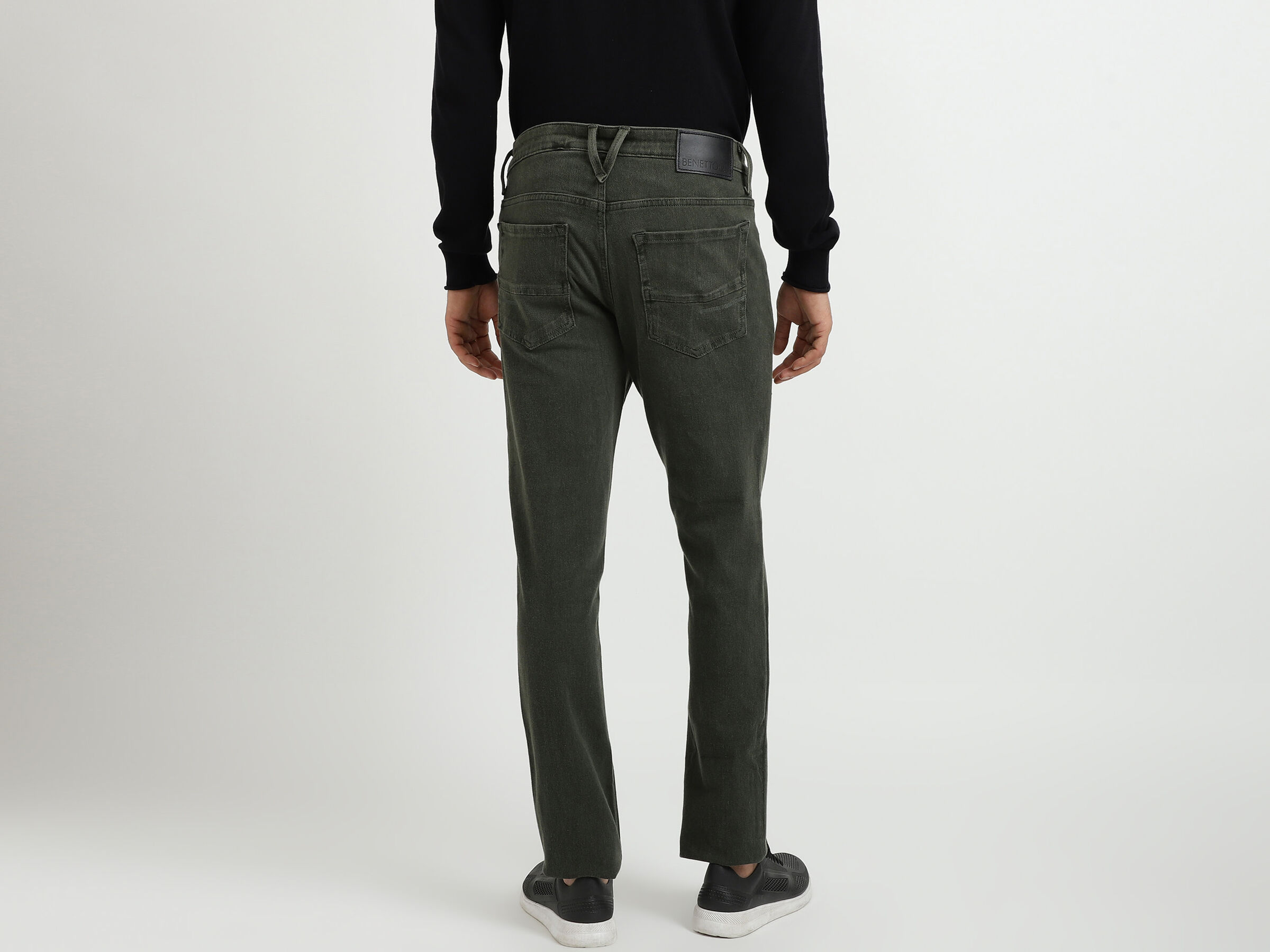 Skinny Fit Dk Olive Lounge Knit Jeans image number 2