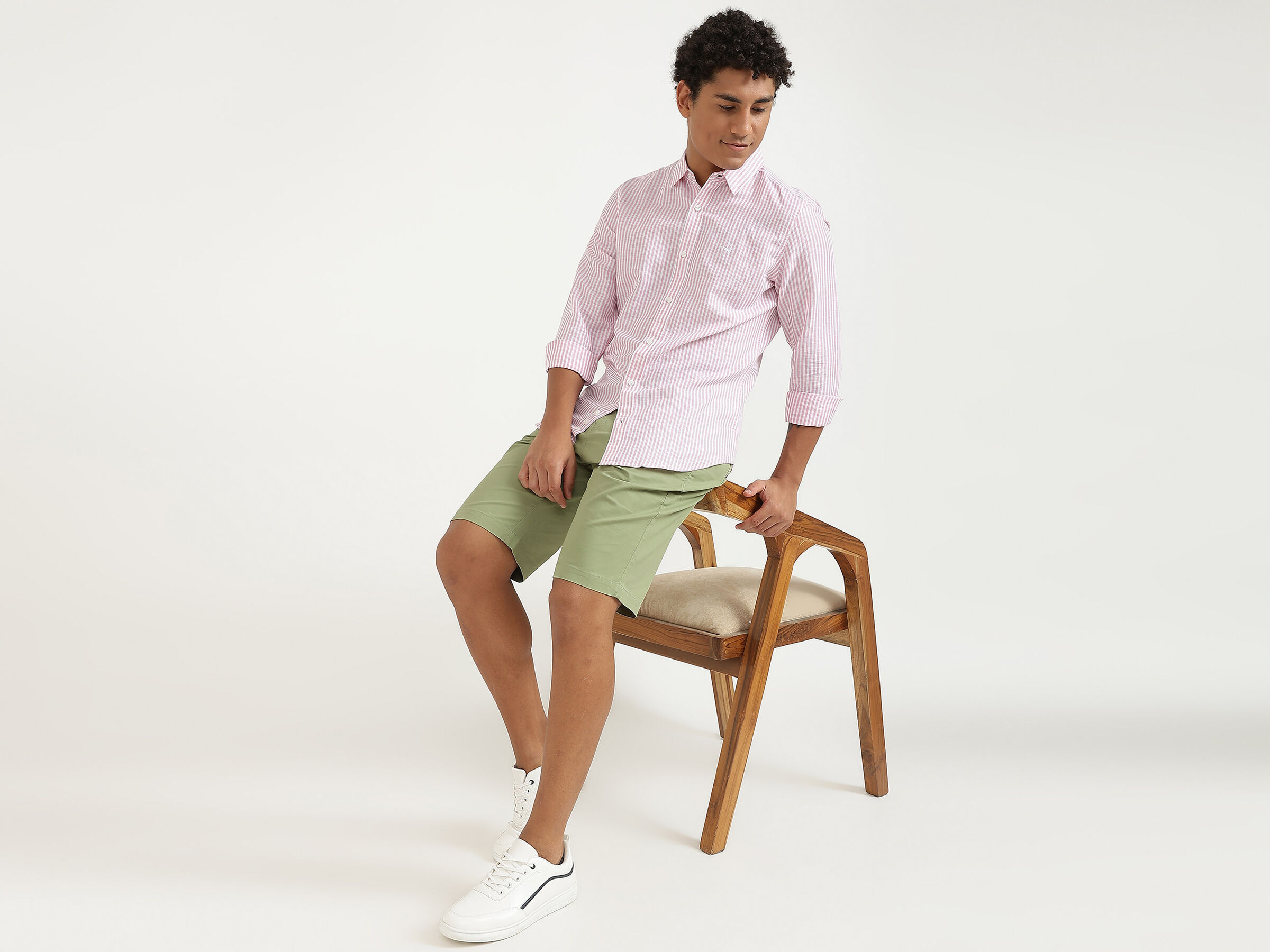 F/S COTTON LINEN STRIPE SHIRT image number 5