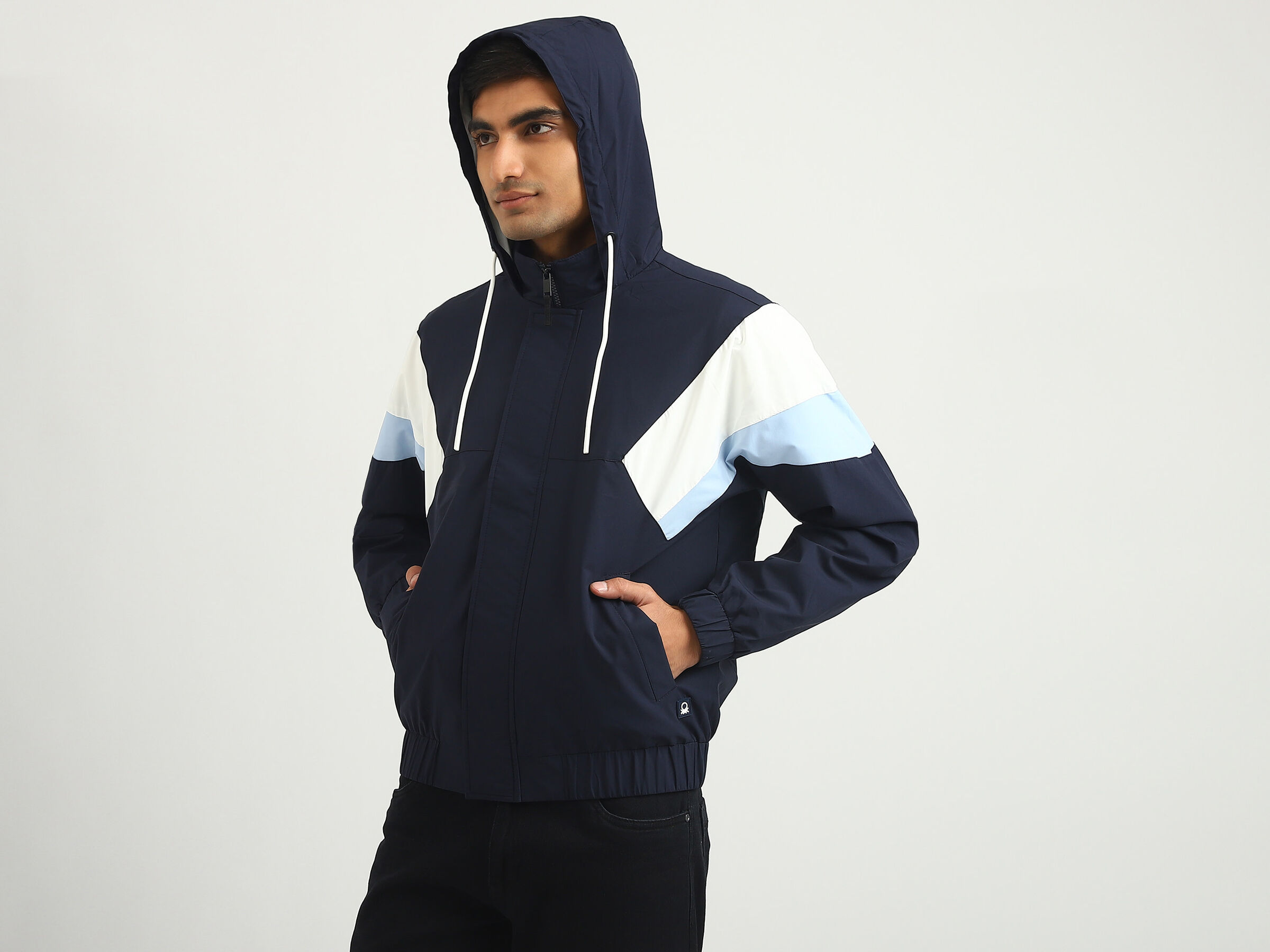 RAGLAN SLEEVE COLOR BLOCK JACKET image number 1