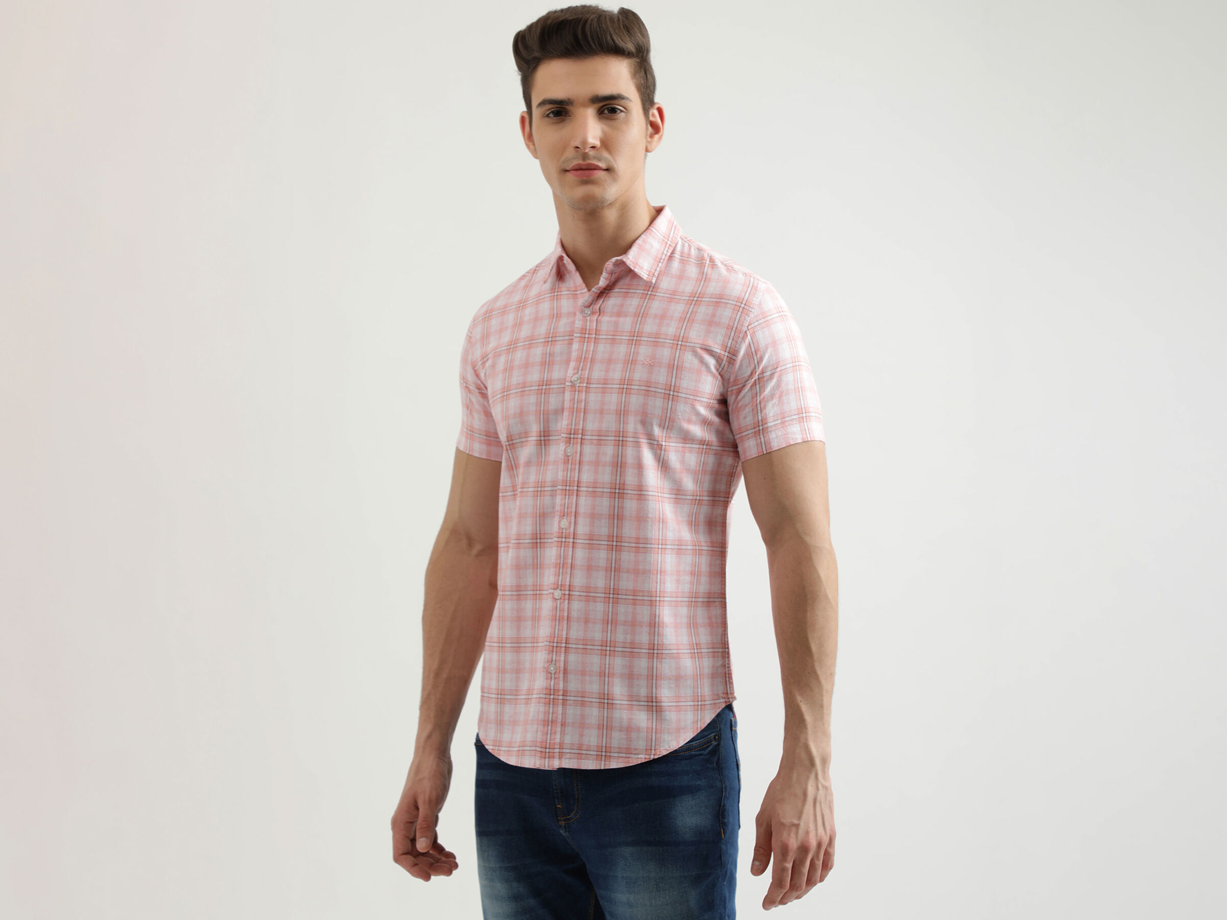 Half Sleeve Lyocell Check Shirt image number 1