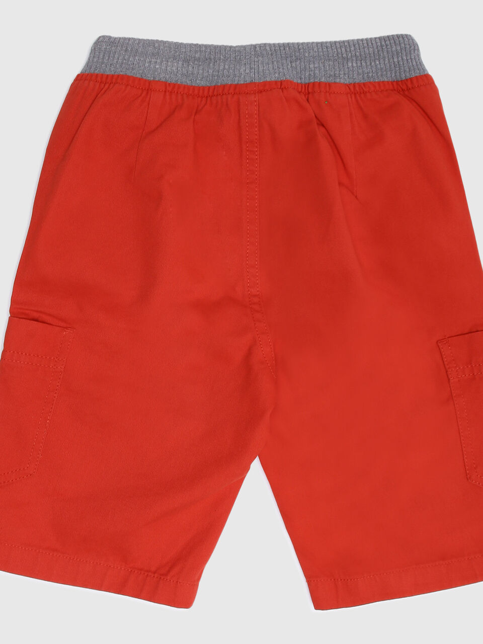 Shorts With Rib And Patch Pocket Red Shorts-Solid image number 2