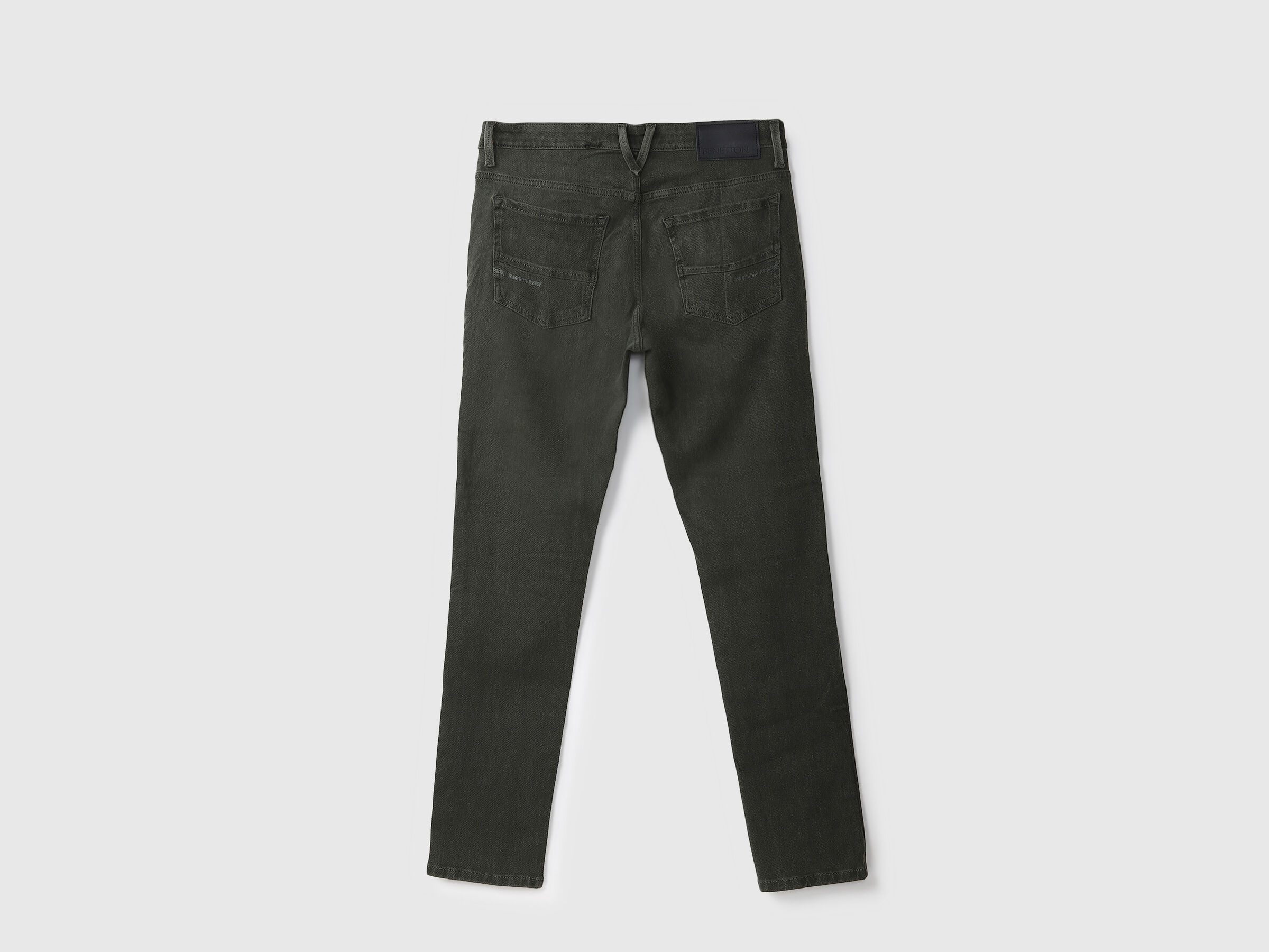 Skinny Fit Dk Olive Lounge Knit Jeans image number 7