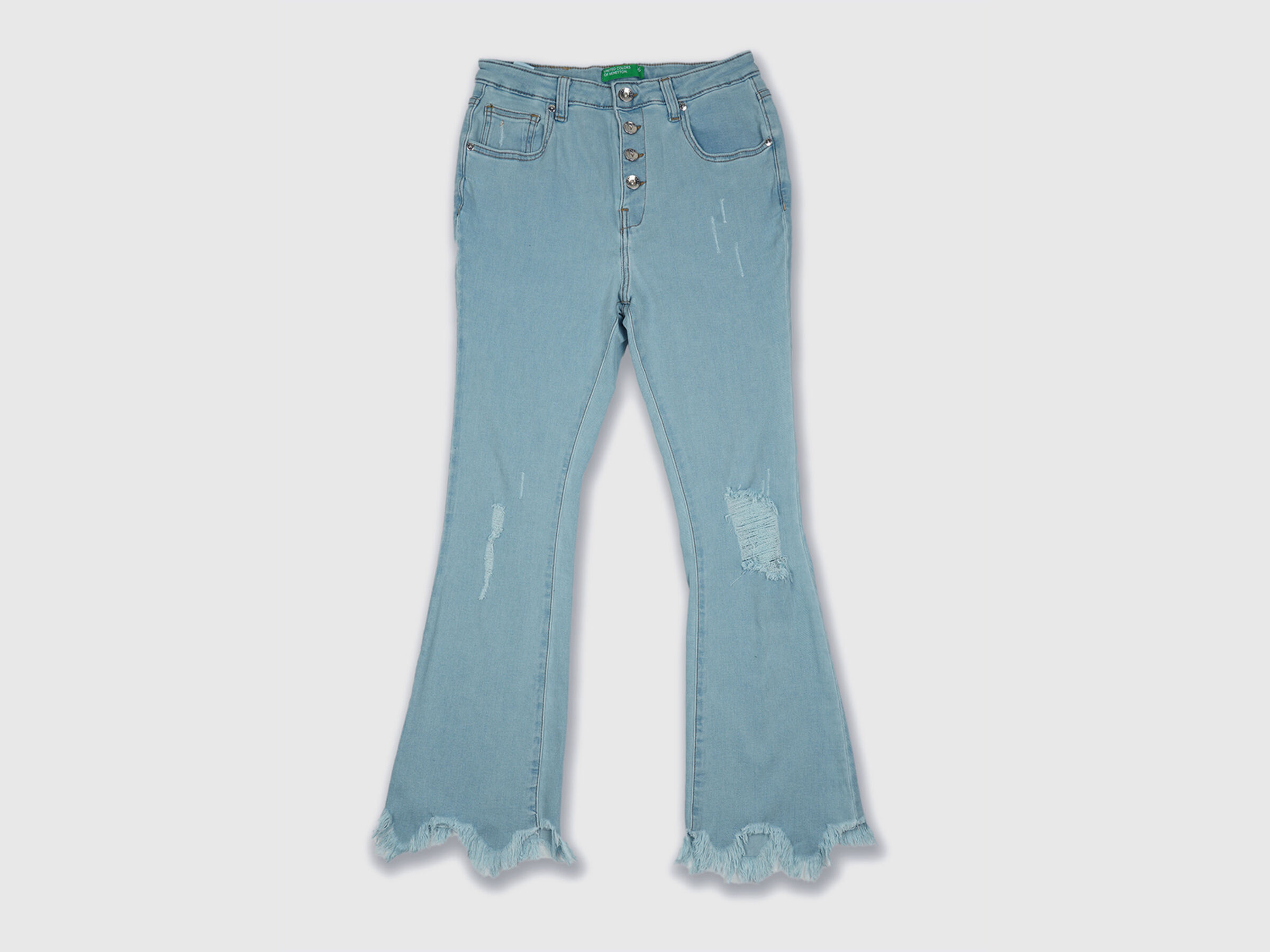 Bootcut With Damaging  And Fraying image number 6