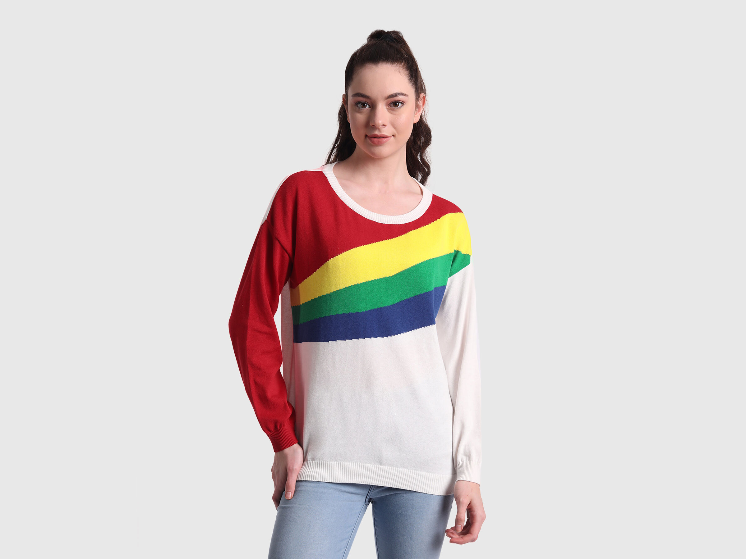 3/4th sleeved top with zipper at back image number 0