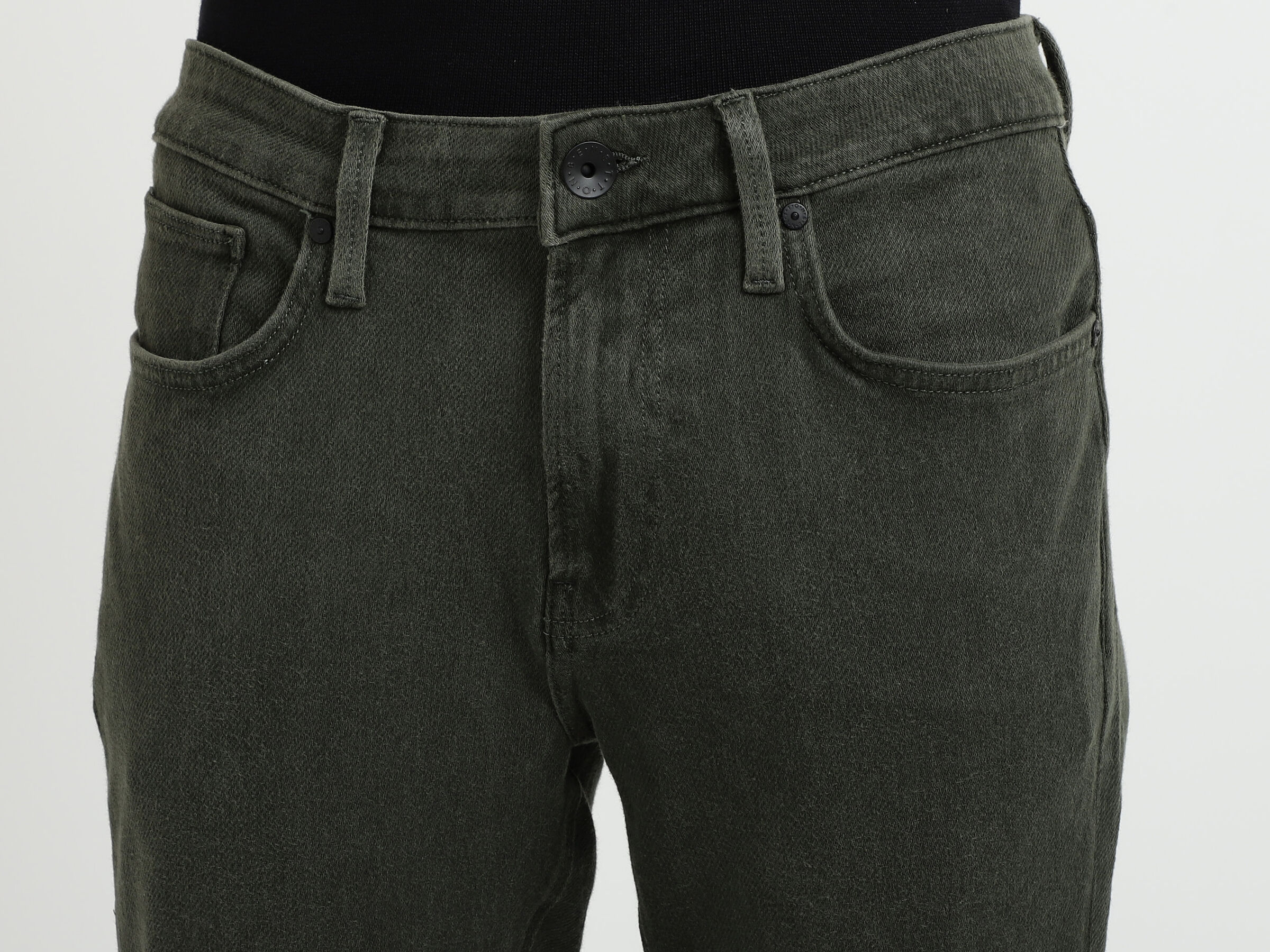 Skinny Fit Dk Olive Lounge Knit Jeans image number 5