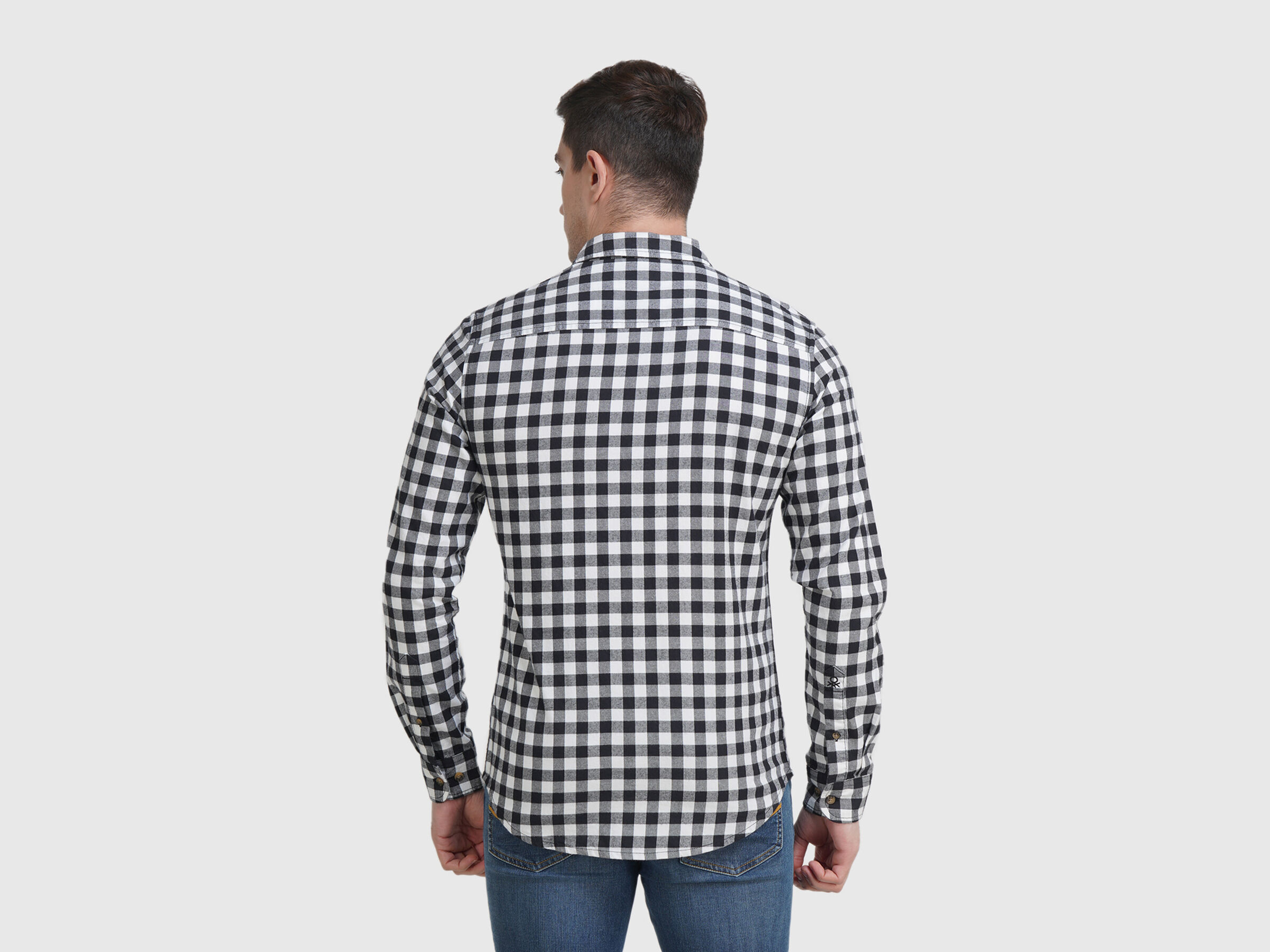 Fill Sleeve Utility Gingham Flannel Shirt image number 2