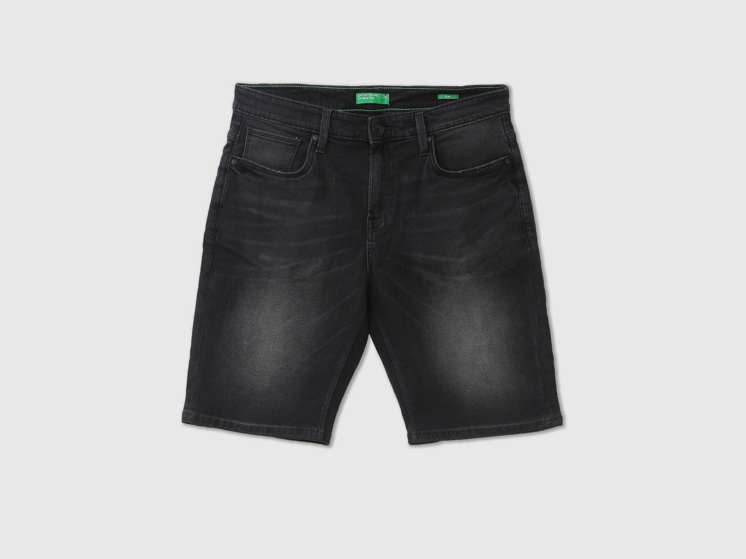 SLIM FIT BLACK FADED SHORTS image number 6