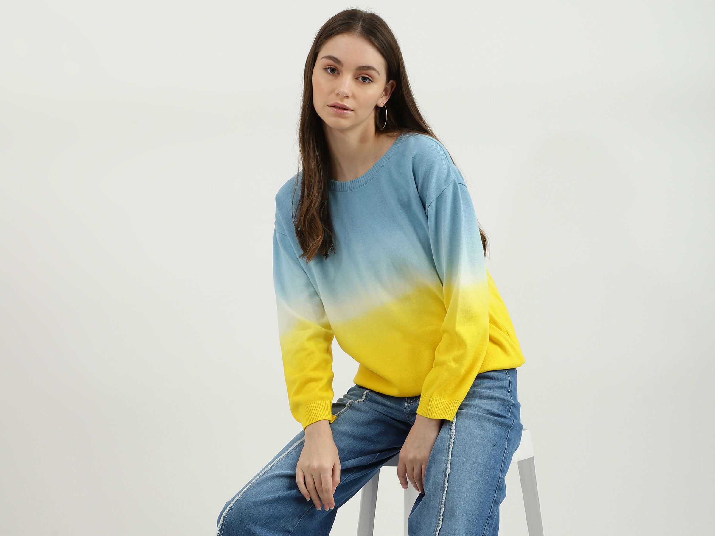 F/SLV&nbsp;SLEEVE OMBRE TRICOT image number 4