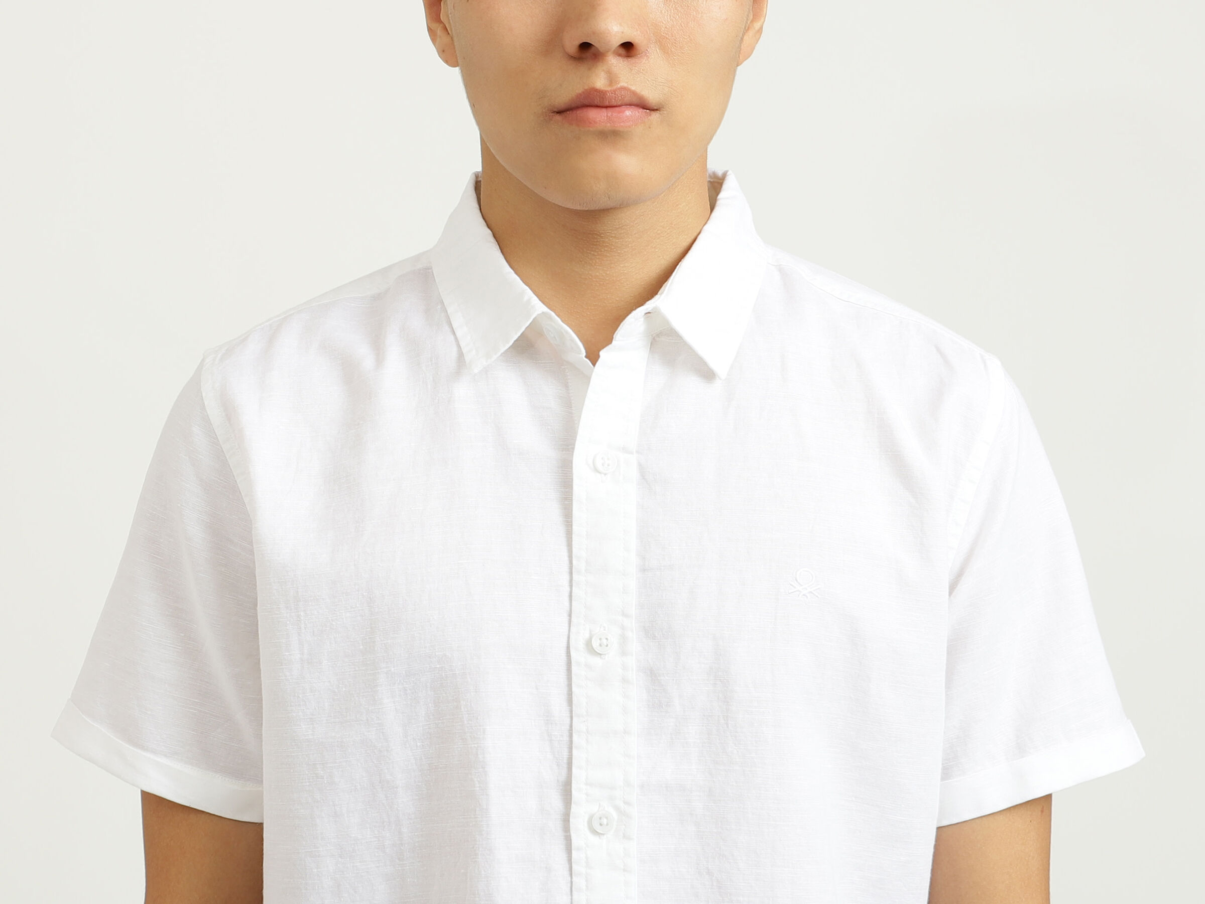 Half Sleeve Linen Regular Collar Shirt image number 5